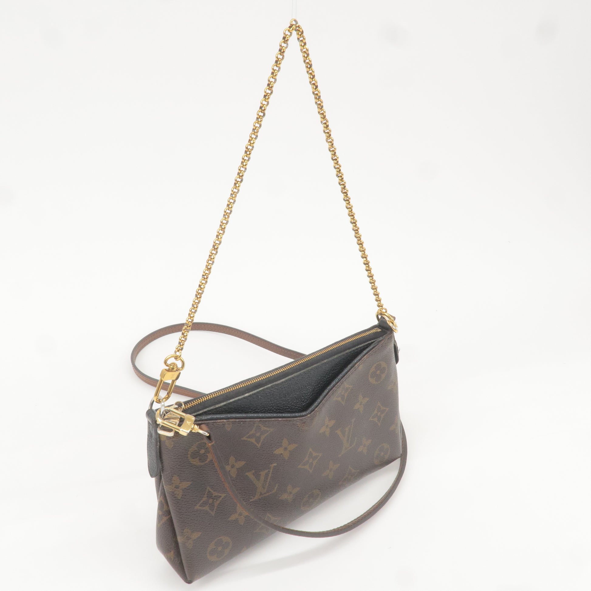 Pallas - Noir - Clutch - Bag - Vuitton - 2Way - Monogram - M41639