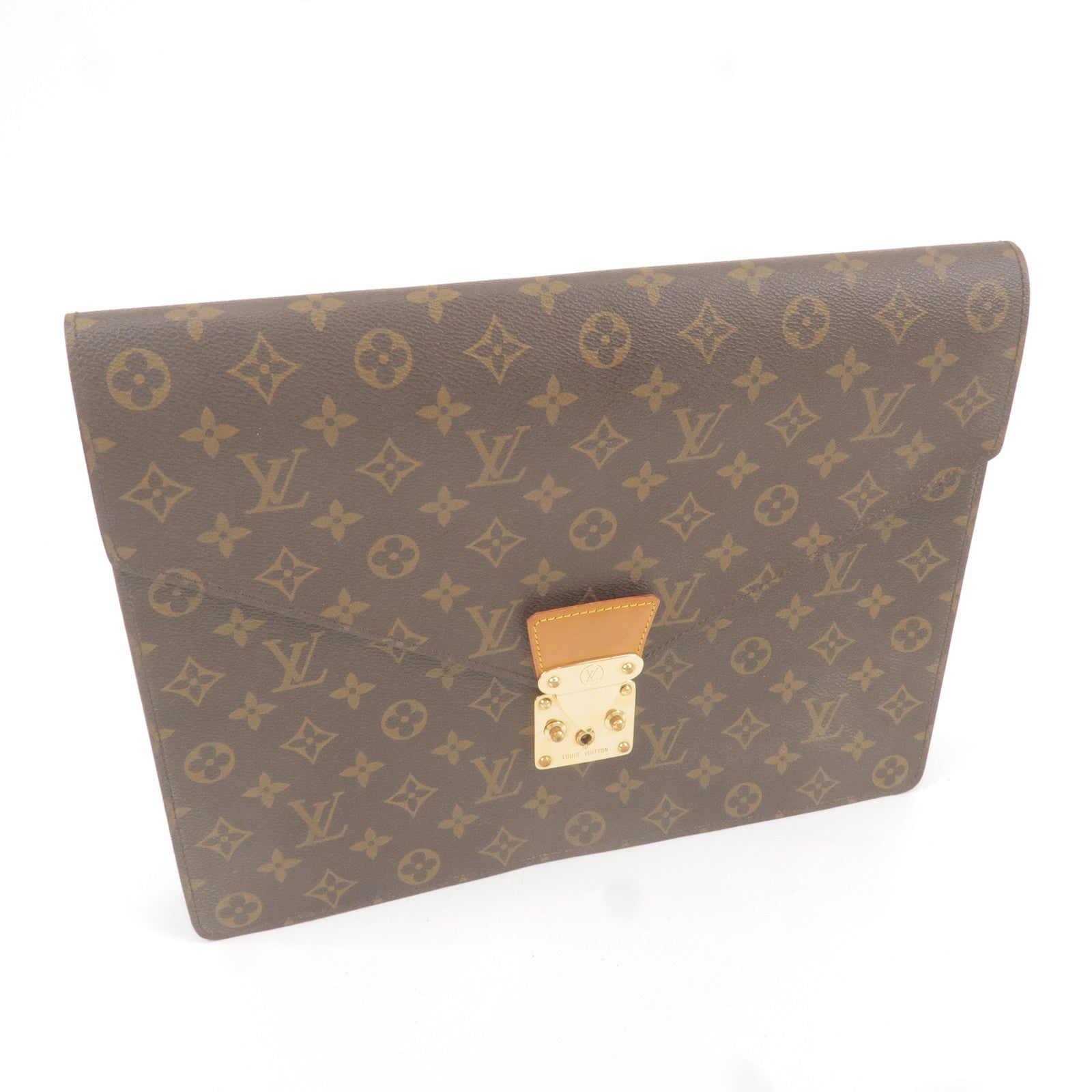 Authentic Louis Vuitton Monogram Porte Documents Senateur M53335 Briefcase  J7063
