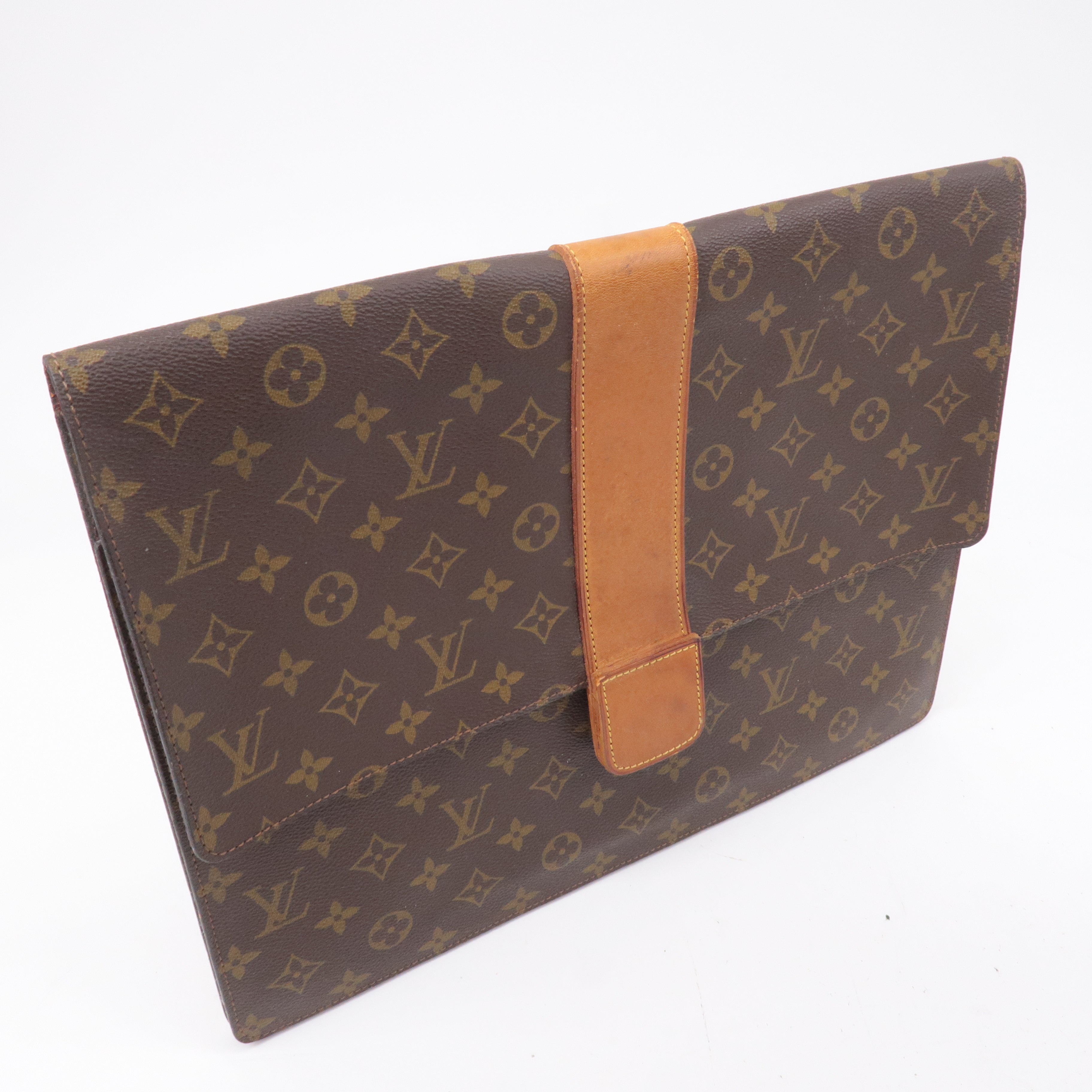 Louis Vuitton Monogram Posh Diplomat Clutch Bag Brown dct