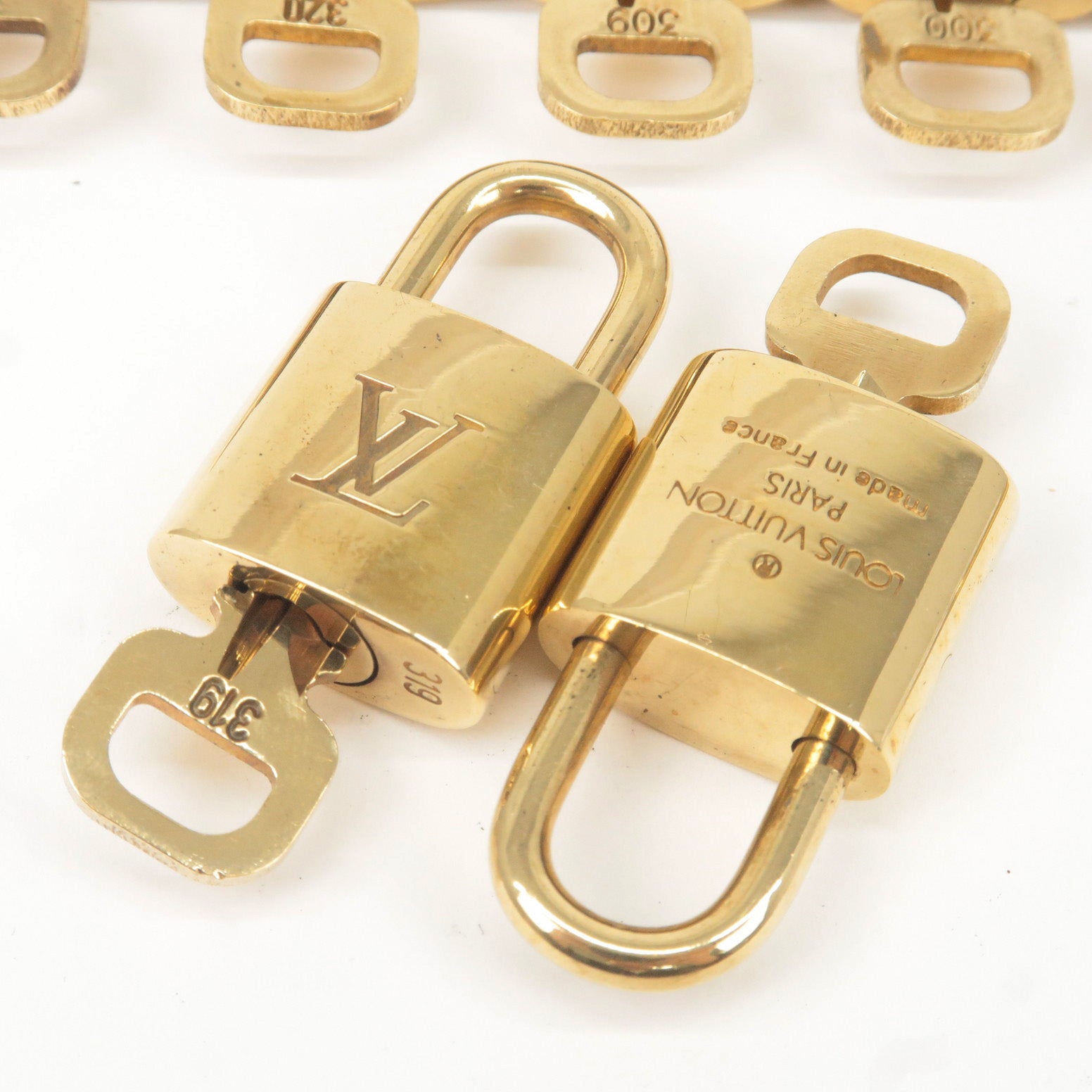 Louis Vuitton Two Padlocks and Keys 319 and 312 Lock Brass 
