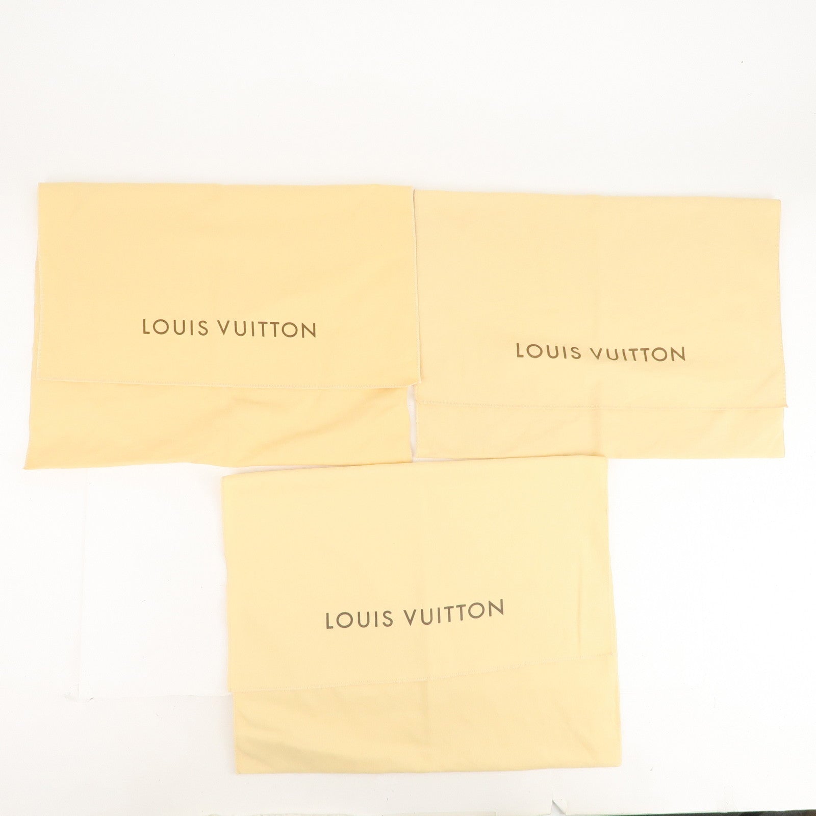 Louis Vuitton Set of 10 Dust Bag Flap Style Beige Brown