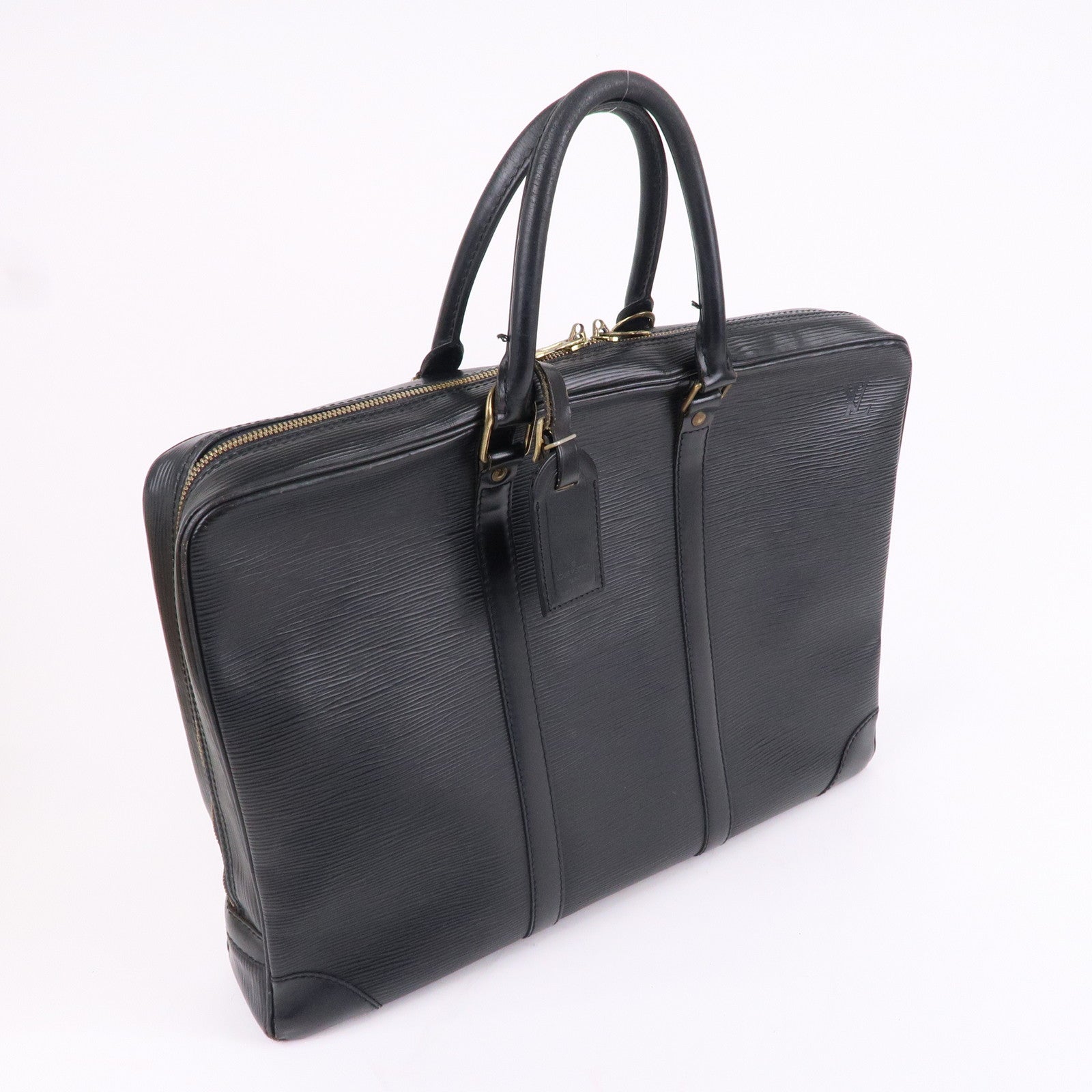 Louis Vuitton Black Epi Leather Porte Documents Top Handle