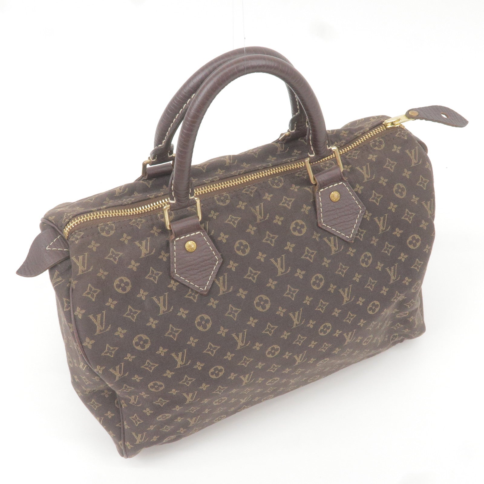 Louis Vuitton Speedy 30 Handbag in Ebene Monogram Canvas And Brown