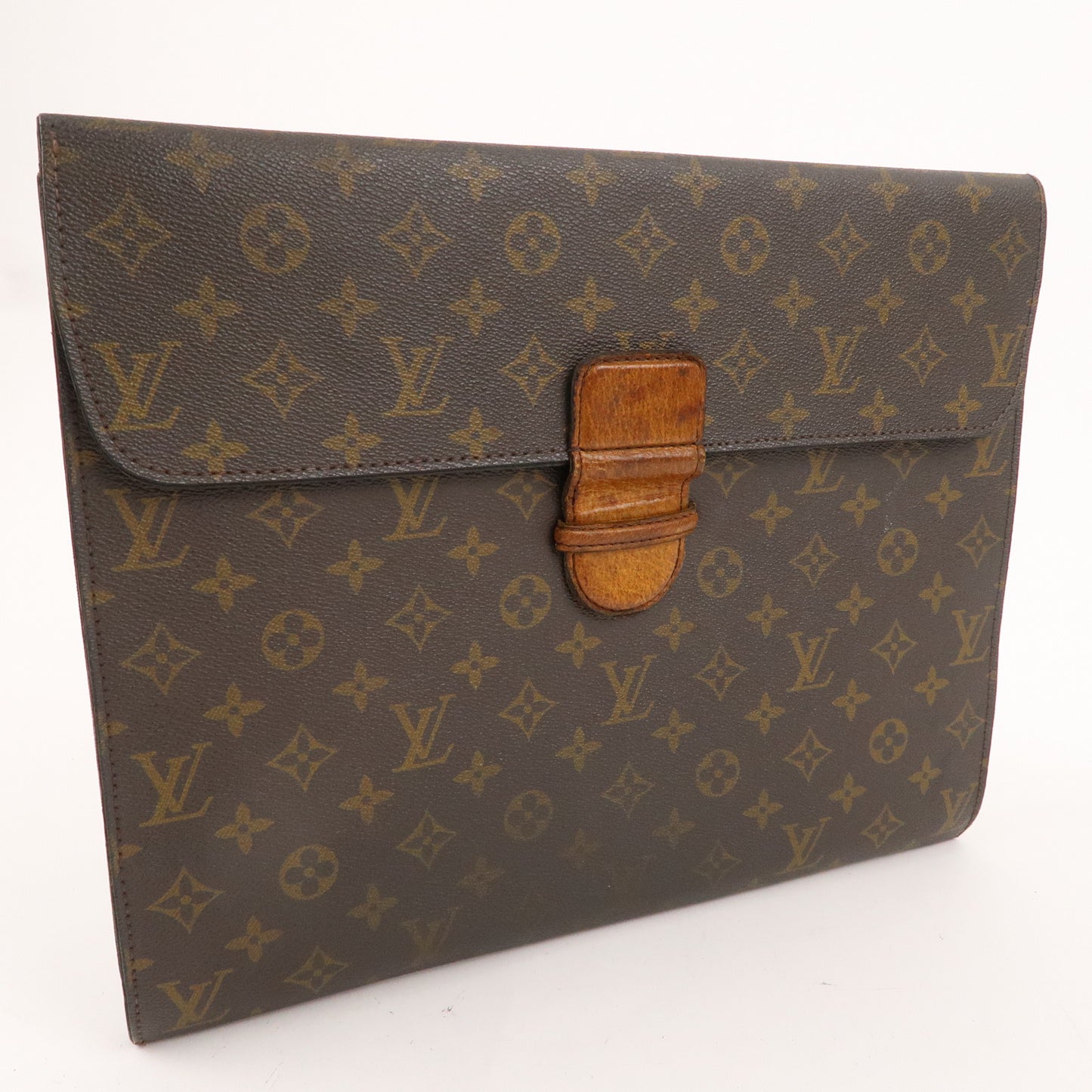 Louis Vuitton Monogram Posh Ministre Clutch Bag Brown M53445