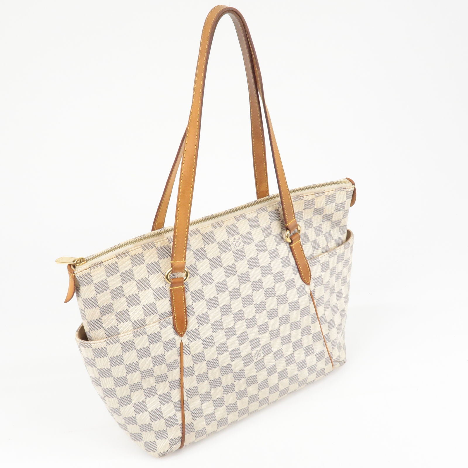 LOUIS VUITTON. Small tote bag in azure checkerboard canv…