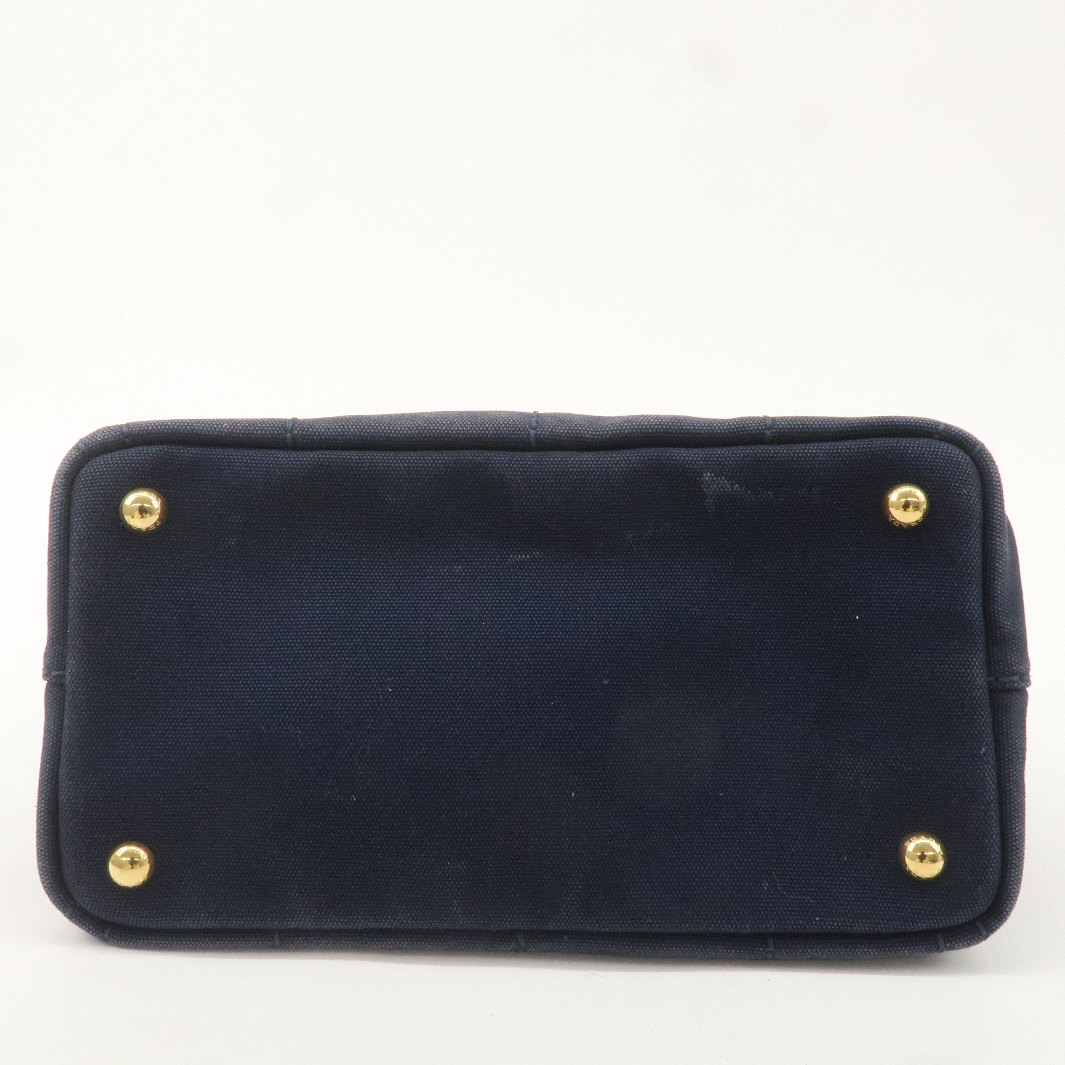 PRADA Canapa Mini Canvas 2Way Bag Hand Bag Navy 1BG439