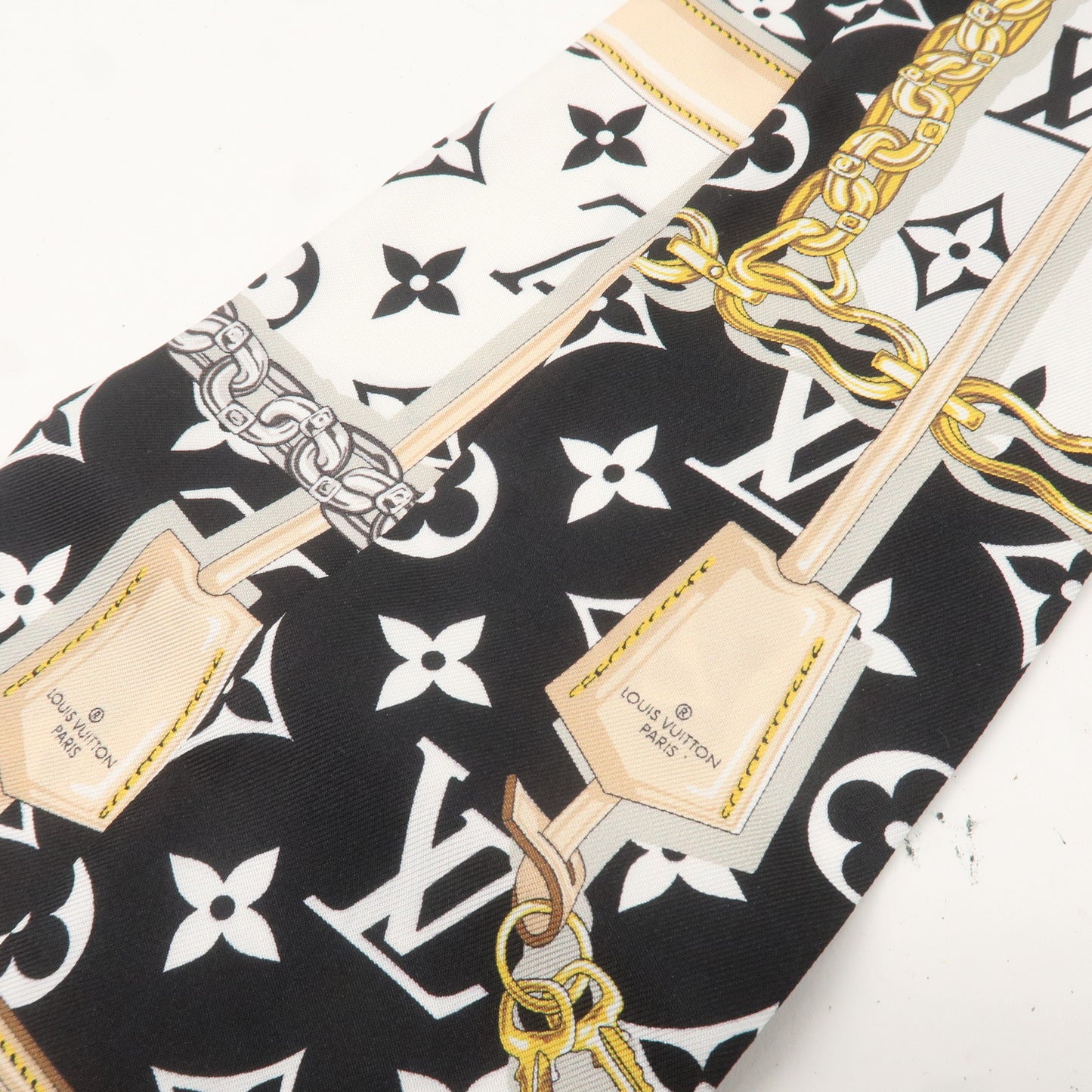 Louis Vuitton Monogram Bandeau 100% Silk Confidential Noir M78656