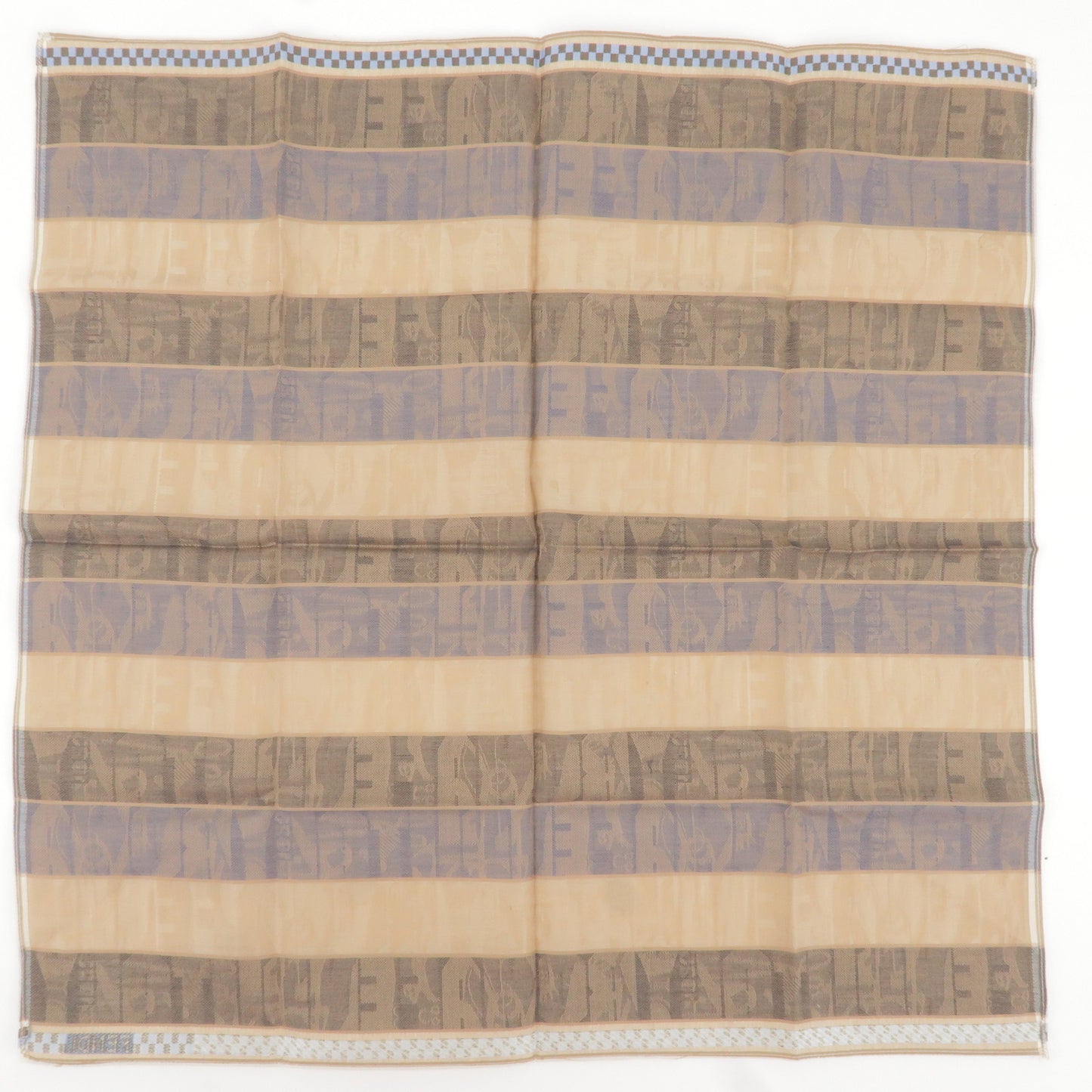 FENDI Set of 5 Cotton Handkerchief Set White Brown Black Gray Blue