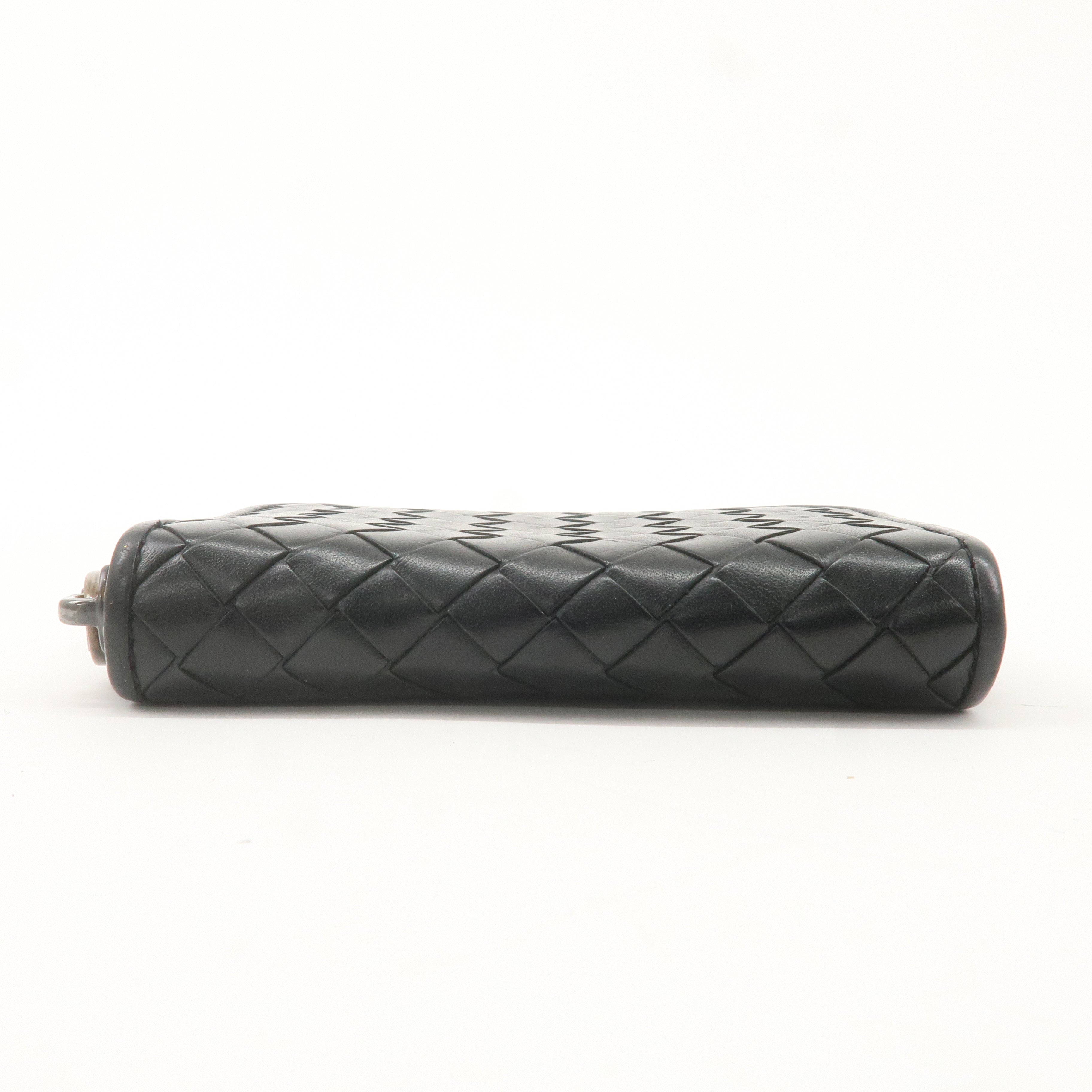 BOTTEGA VENETA Intrecciato Leather Coin Case Coin Purse Black