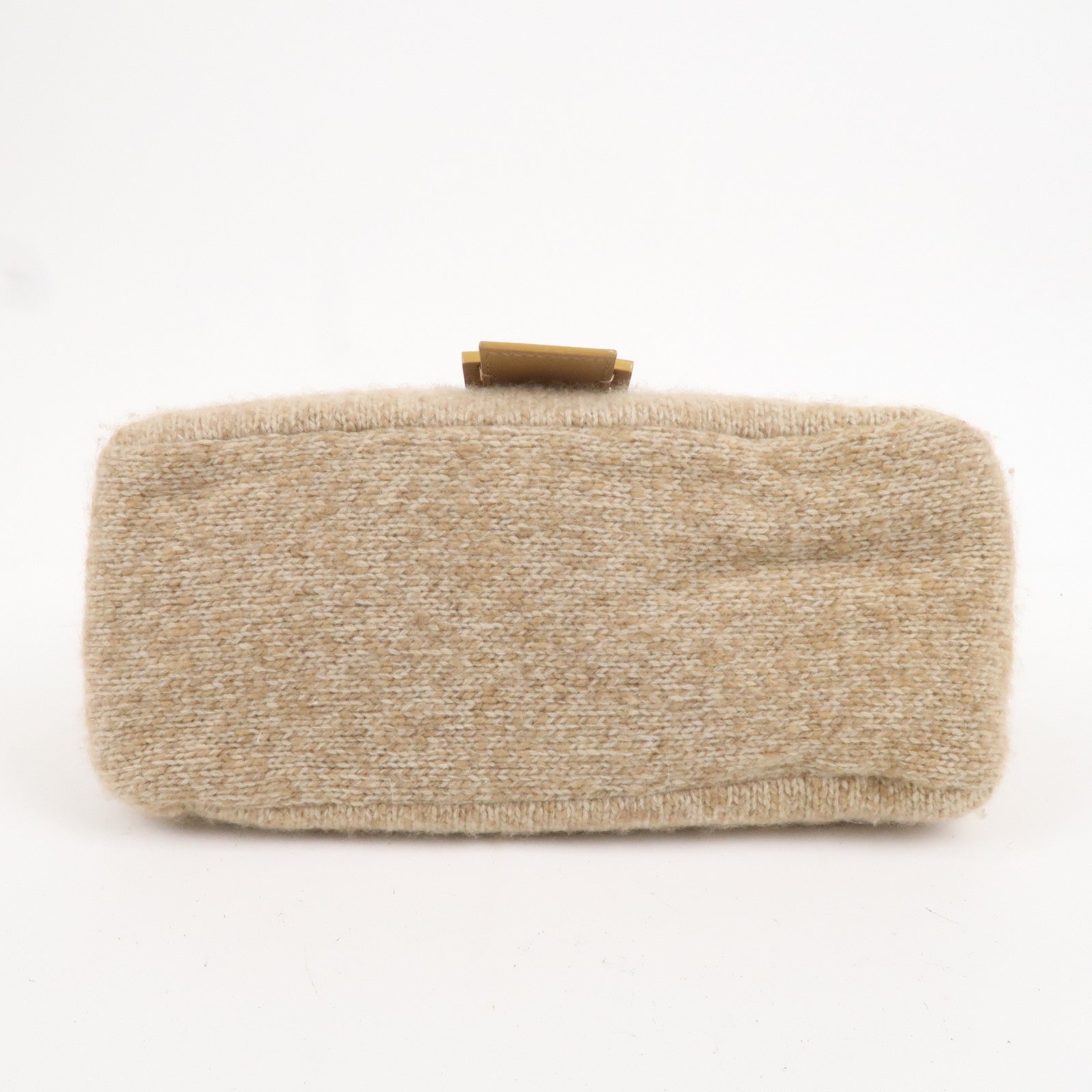 FENDIMammaBaguetteWoolKnitLeatherShoulderBagBeige26325 dct