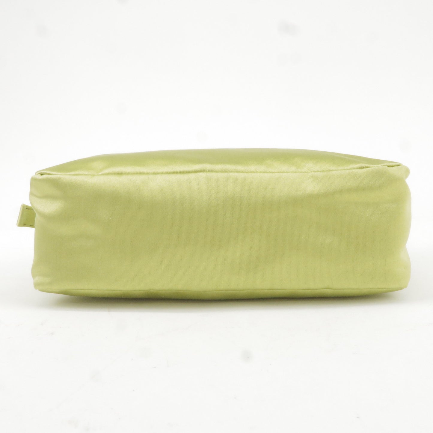 PRADA Logo Satin Cosmetic Pouch Yellow Green 1N0021