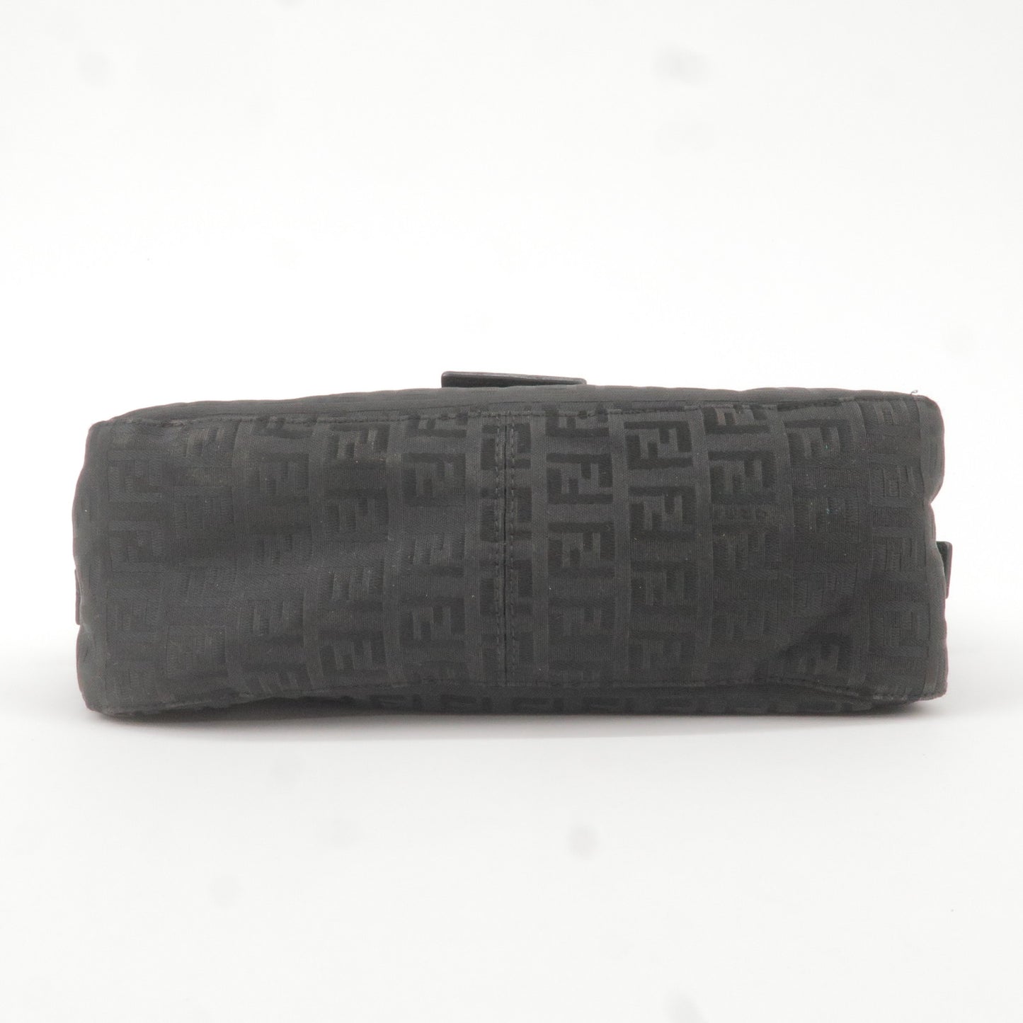 FENDI Zucca Mamma Baguette Canvas Leather Hand Bag Black 8BR003