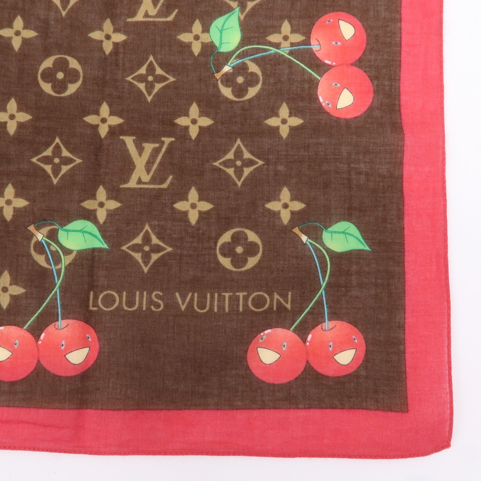 DCT Vintage Louis-Vuitton-Monogram-Cherry-Cotton-Scarf-Bandana-M71963