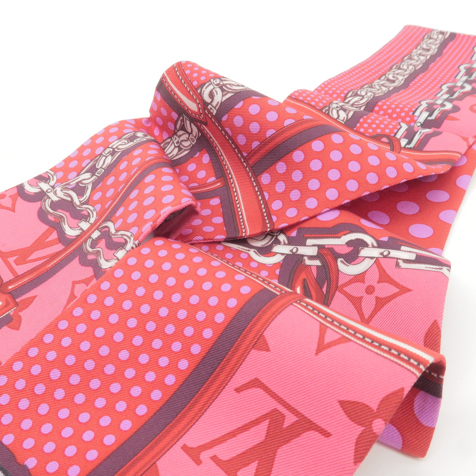 Louis-Vuitton-Bandeau-Pop-Confidential-Scarf-100%-Silk-Pink-M70846
