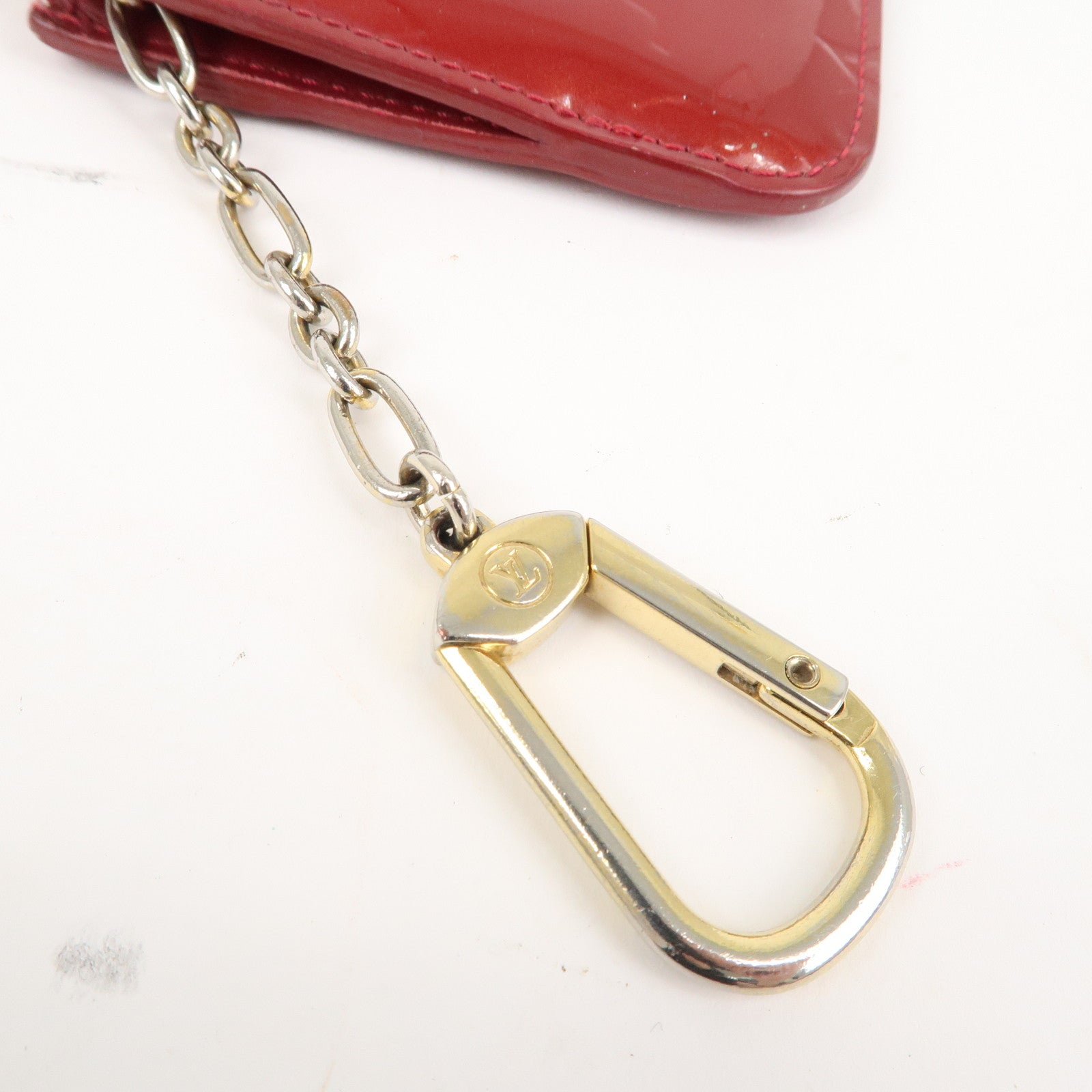 Louis Vuitton Red Monogram Vernis Key Pochette Cles Keychain
