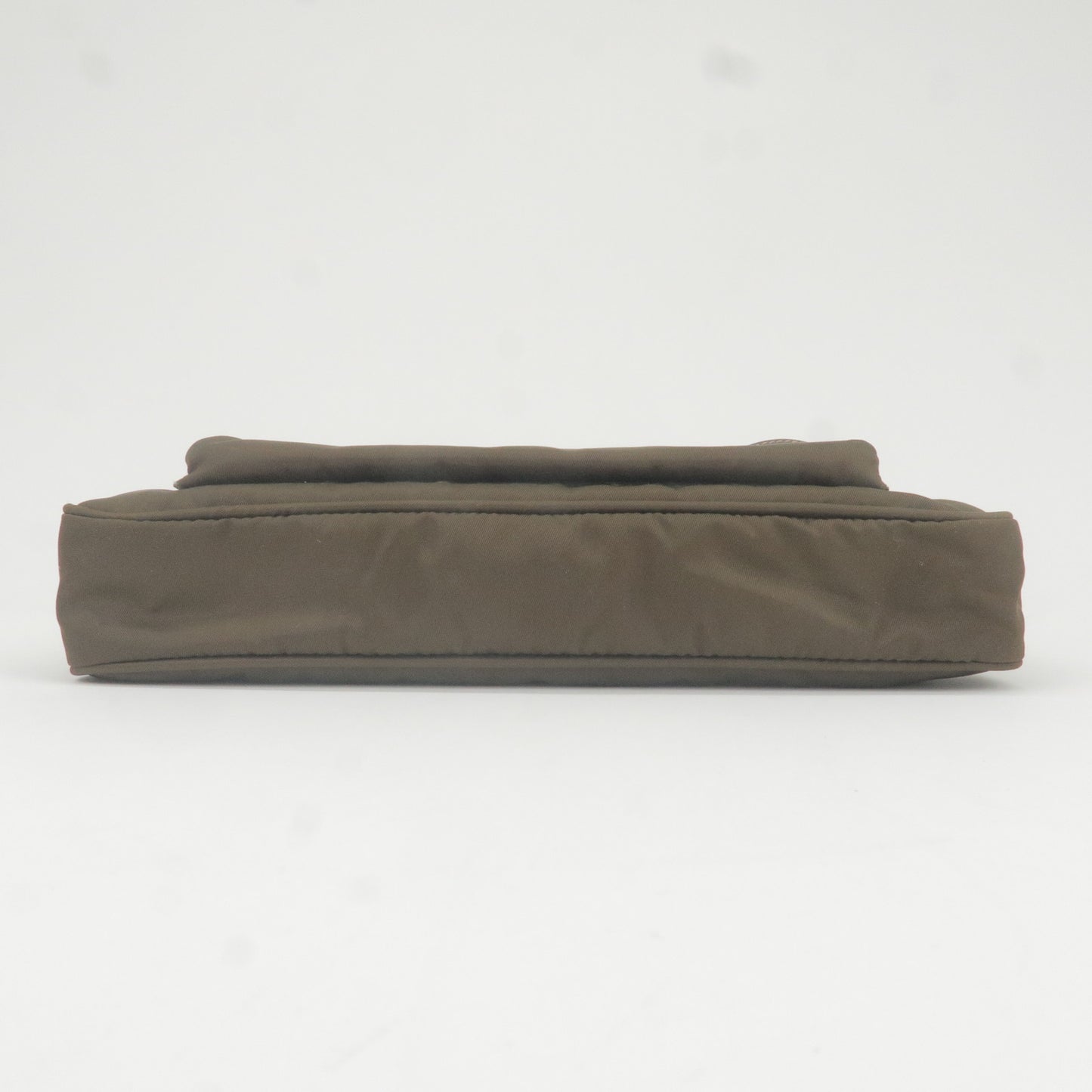 PRADA Logo Nylon Leather Shoulder Bag Purse Khaki BT0693