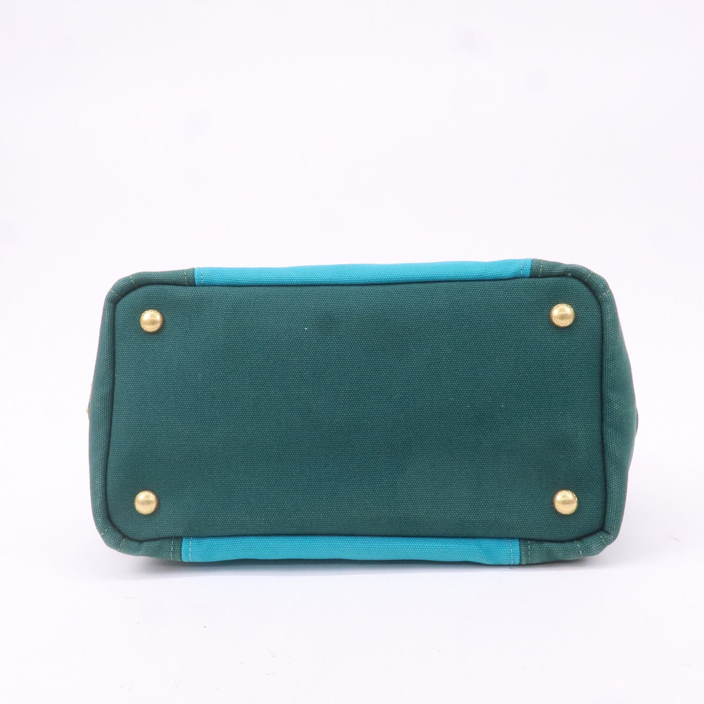 PRADA Canapa Mini Canvas 2Way Bag Hand Bag Turquoise Green BN2439