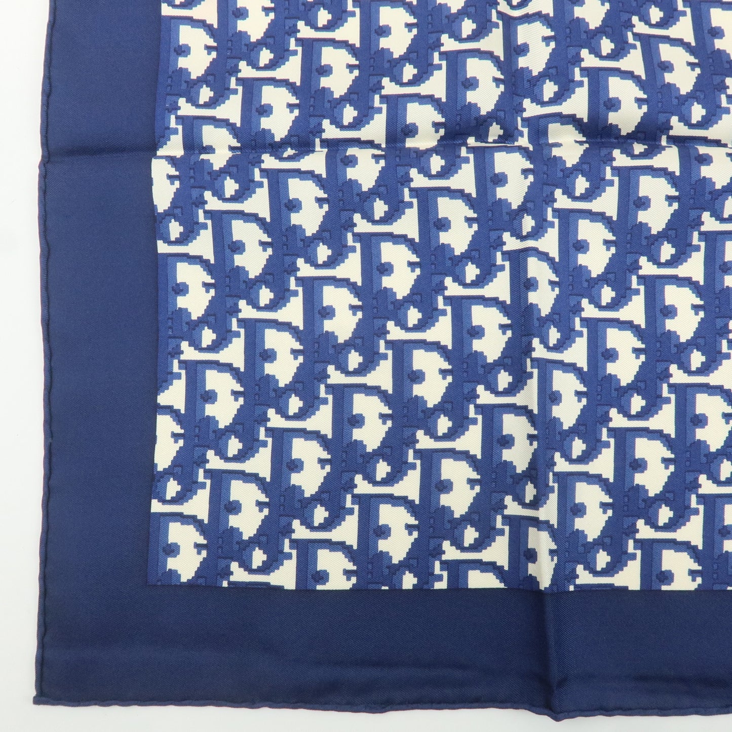 Christian Dior Trotter Print Silk 100% Scarf Navy