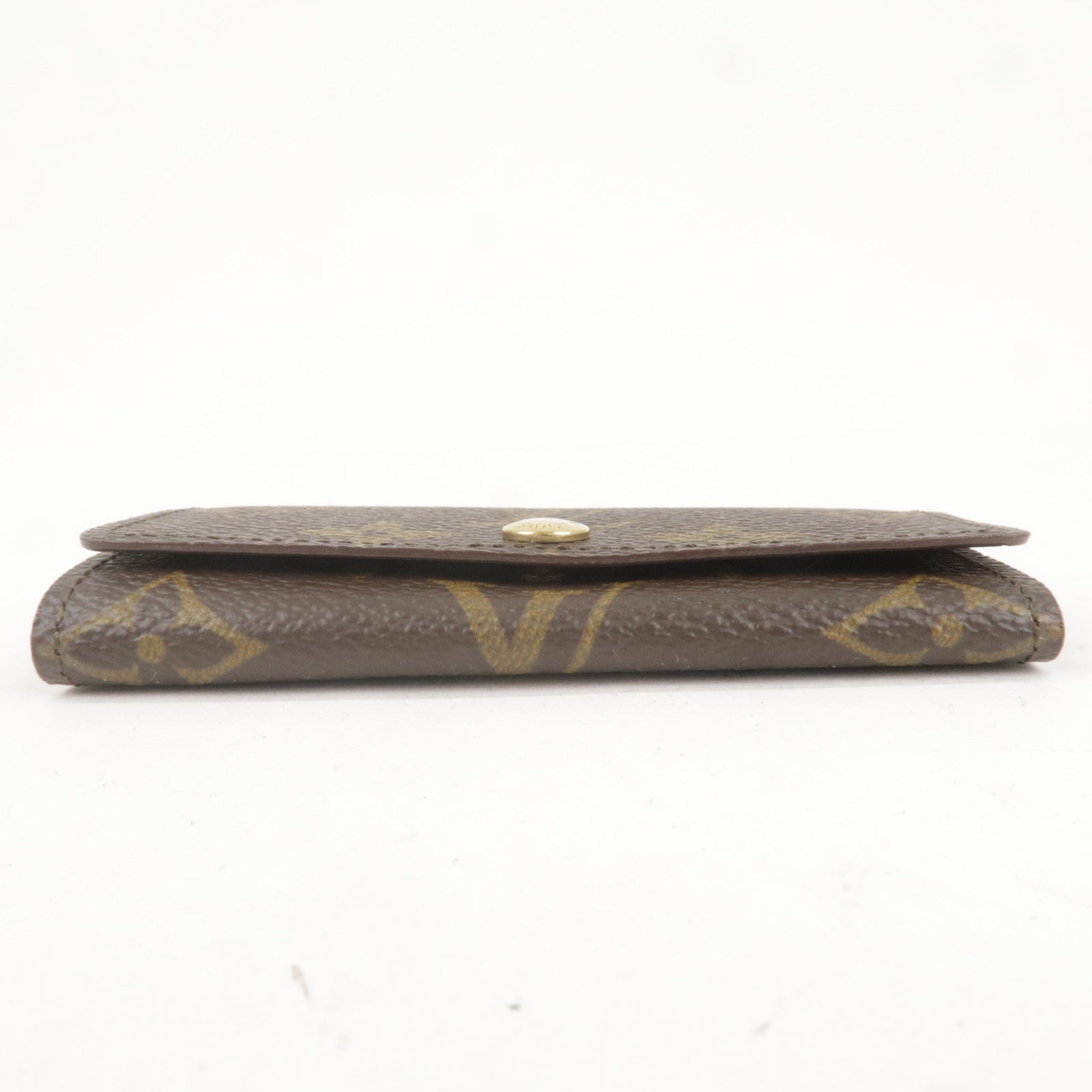 Louis Vuitton Double V Compact Wallet Leather With Monogram Canvas