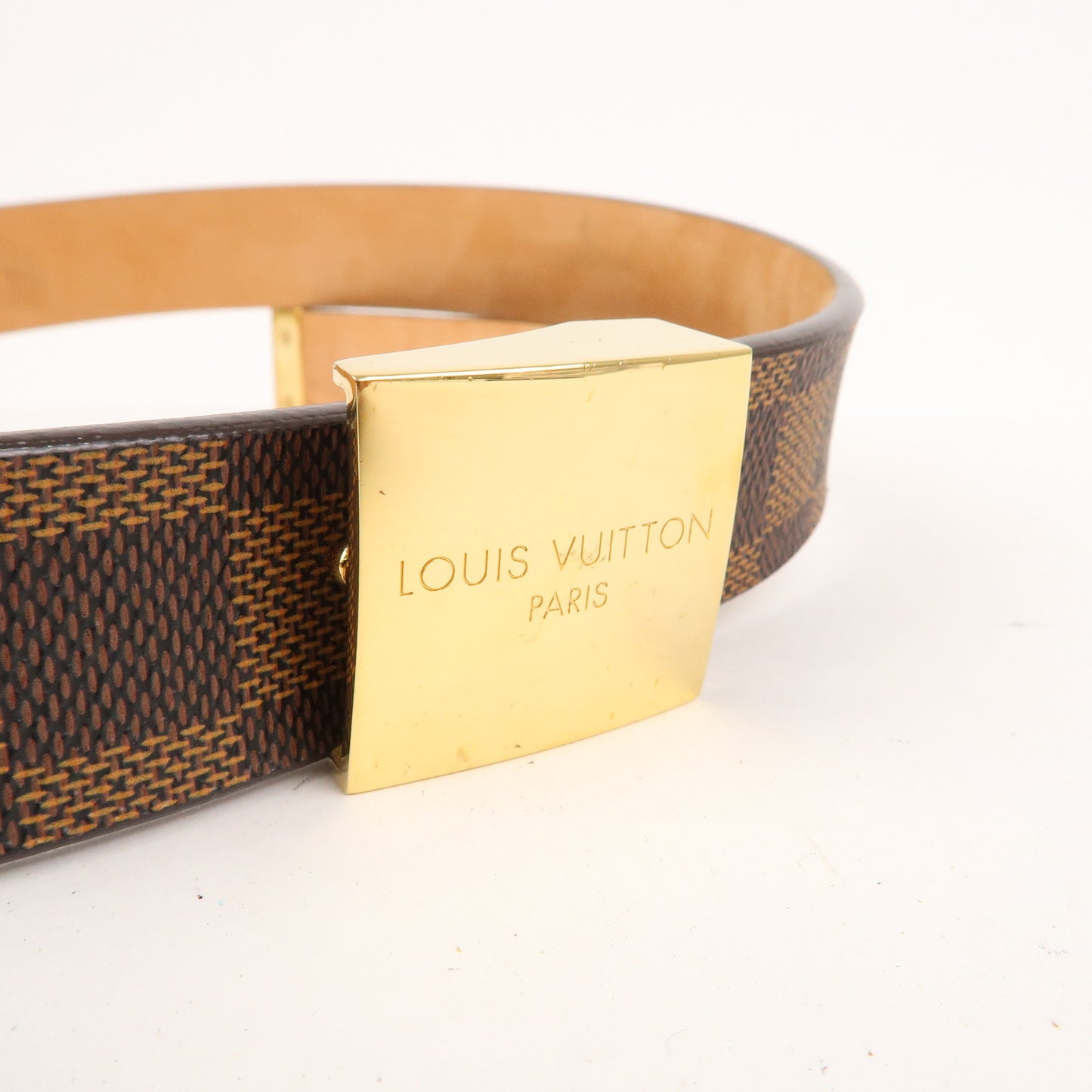 Louis Vuitton Damier Ebene Saint Tulle Carre Belt 80/32 M6802