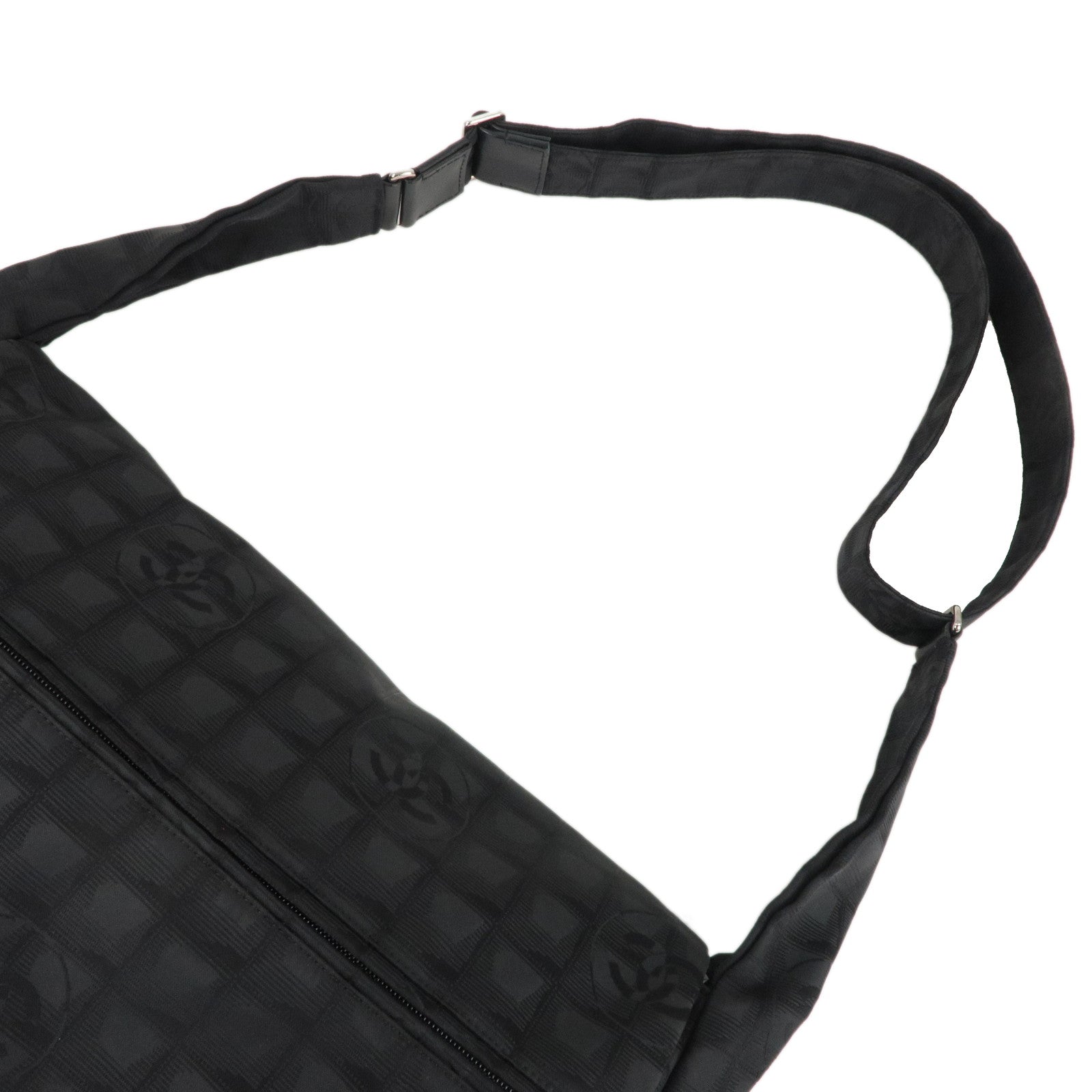 CHANEL-New-Travel-Line-Nylon-Jacquard-Leather-Shoulder-Bag-Black –  dct-ep_vintage luxury Store