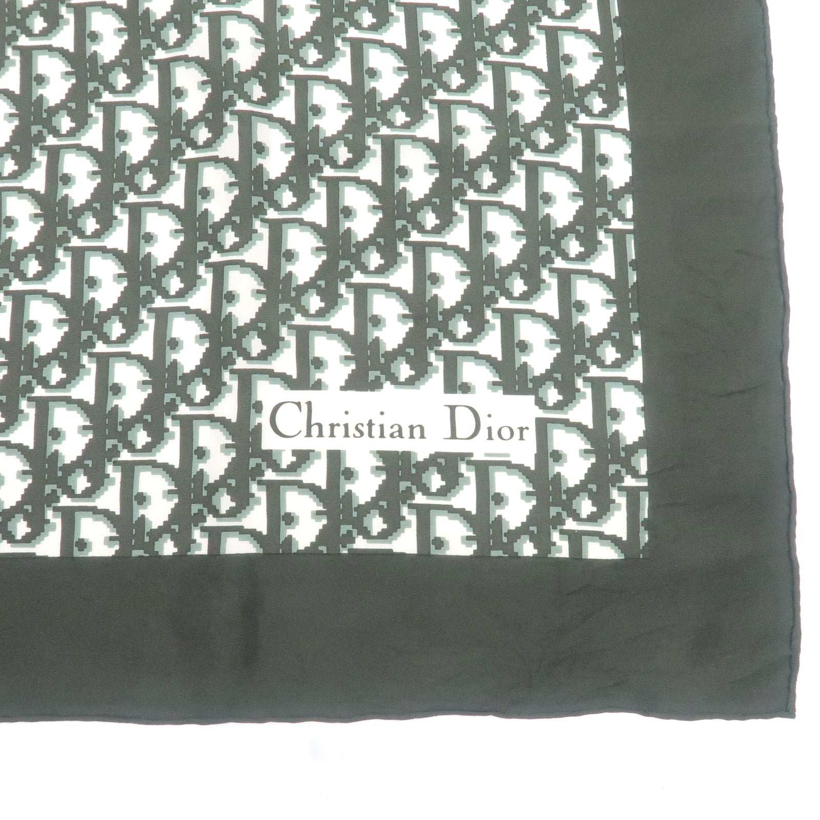 Christian Dior Silk Brown Trotter Logo Scarf