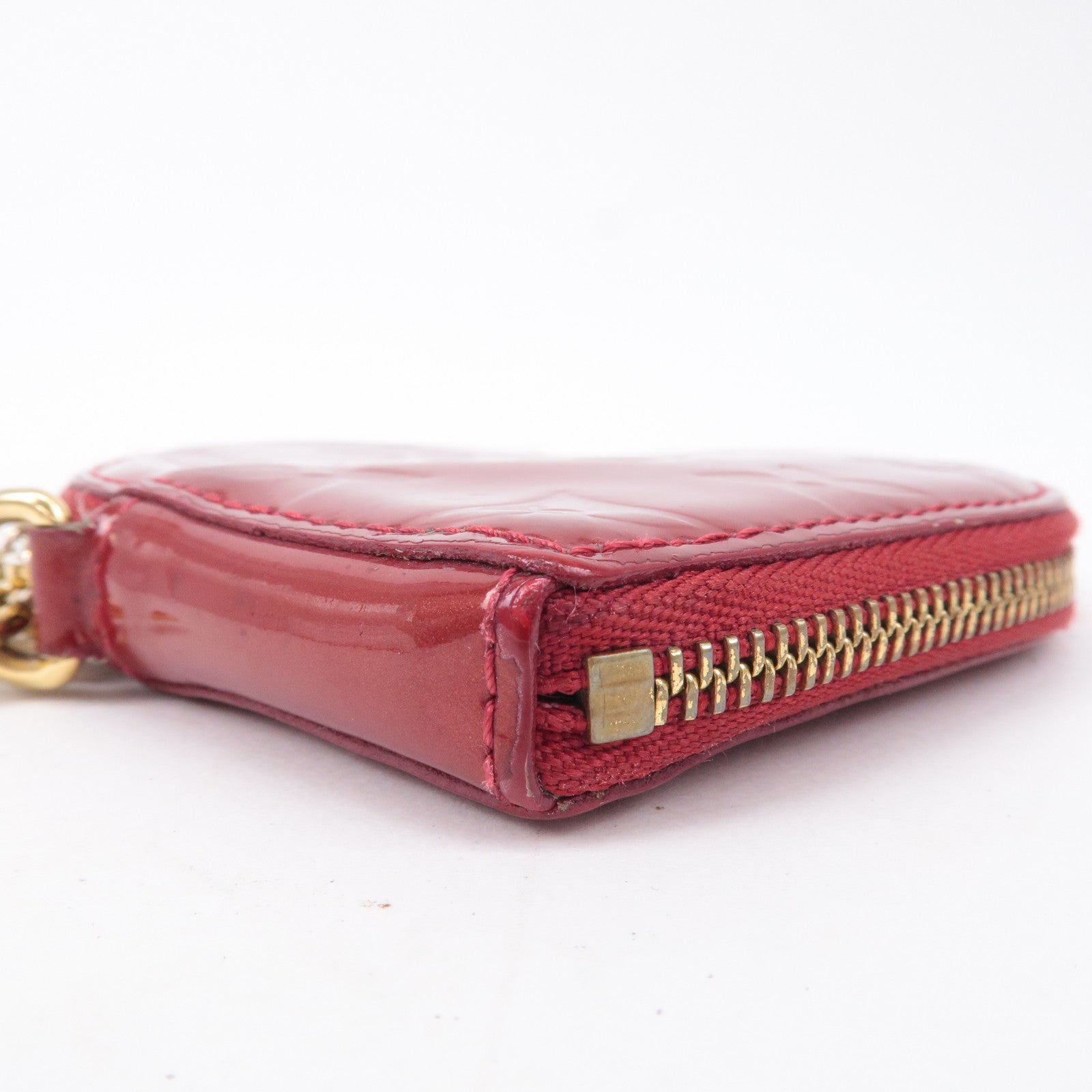Louis Vuitton pink vernis leather keychain coin purse, Luxury