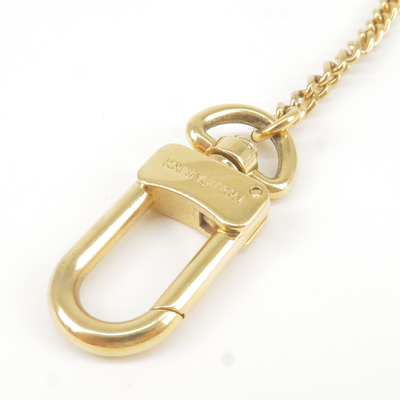 Authentic-Louis-Vuitton-Chenne-Ano-Cles-Key-Chain-Key-Charm-Gold
