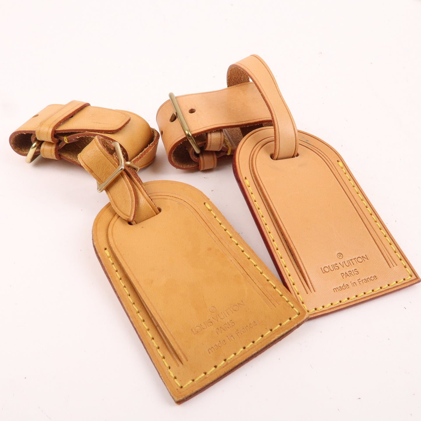 Louis Vuitton Set of 10 Name Tag & Poignet Leather Beige