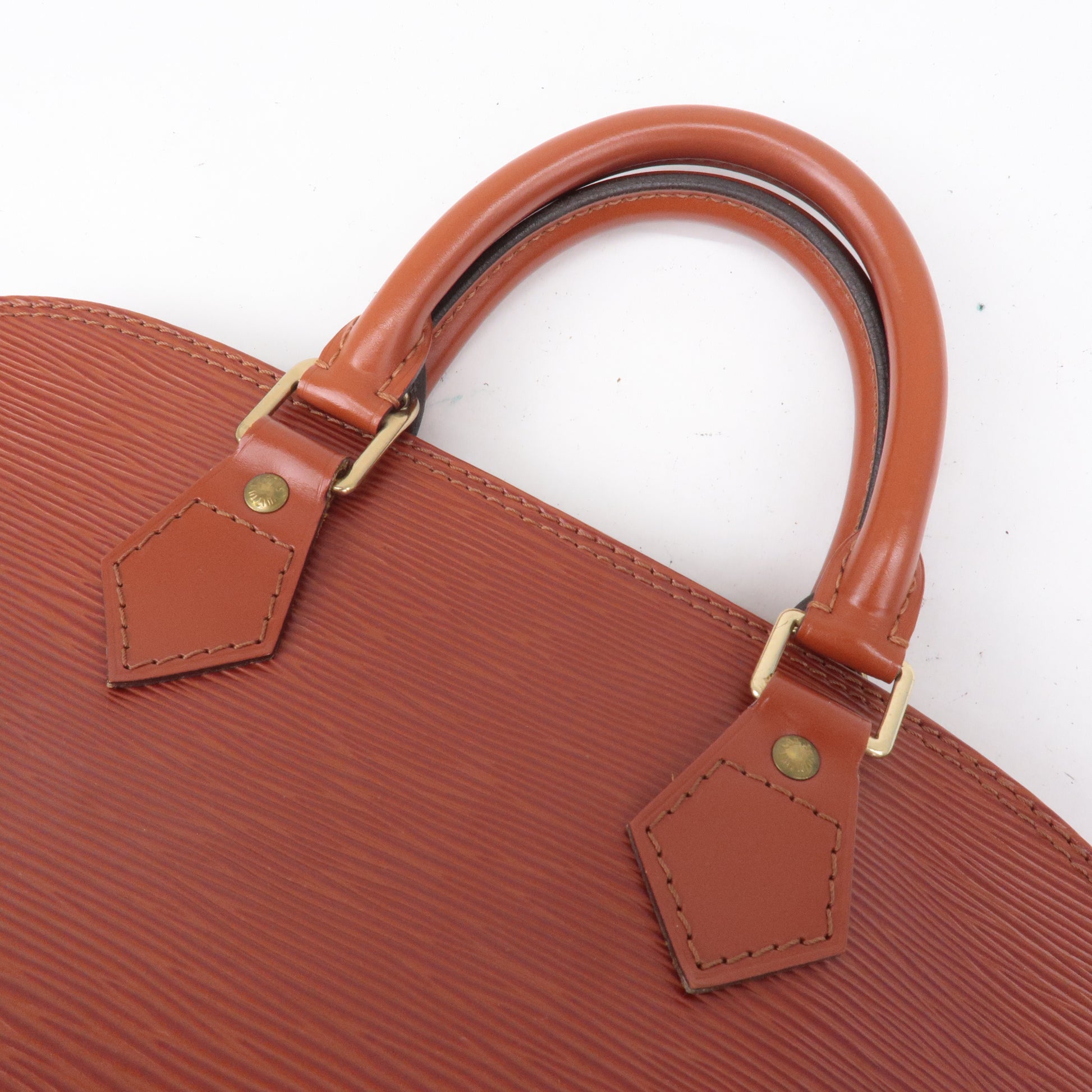 Louis Vuitton Alma Handbag EPI Leather with Logo Jacquard Strap Bb Yellow