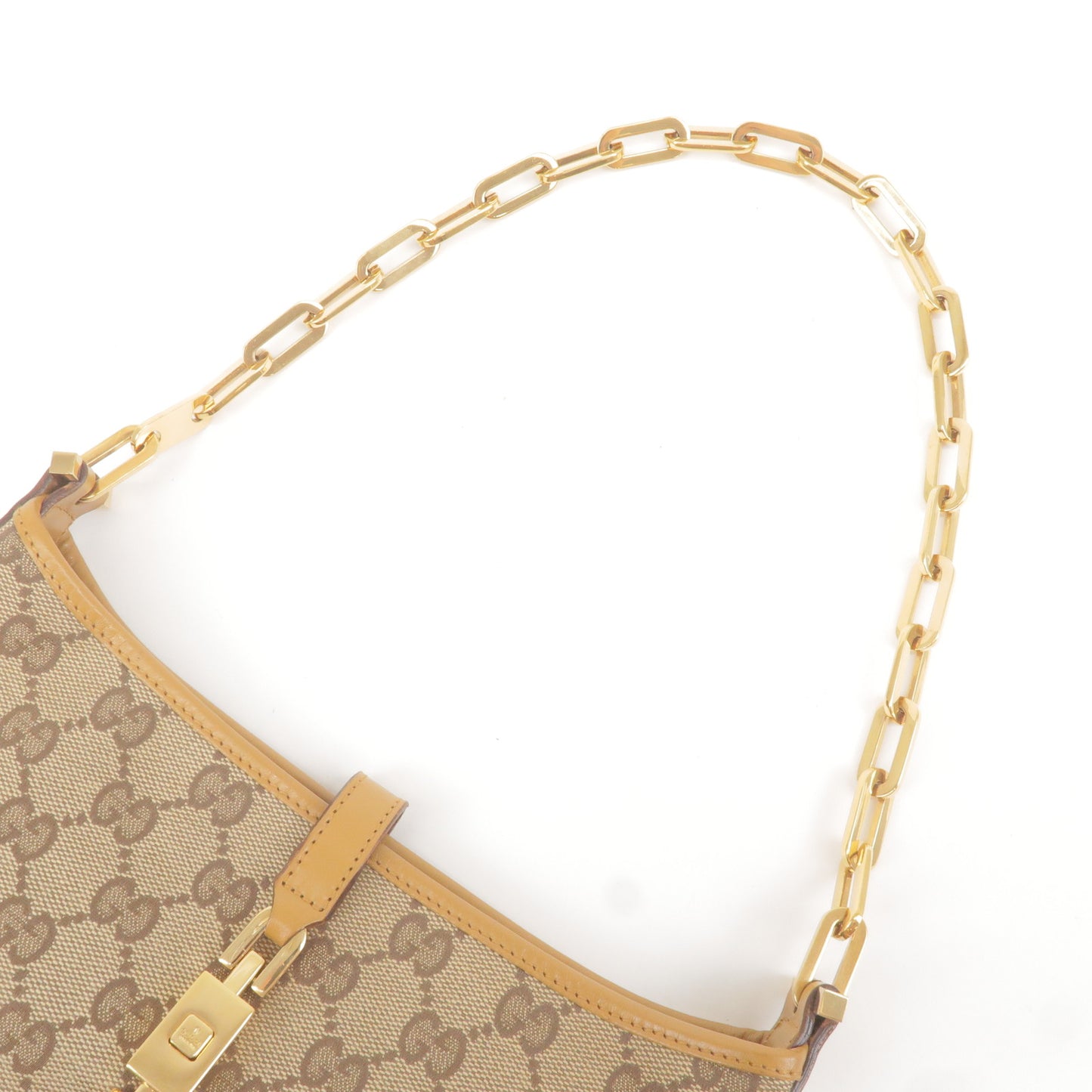 GUCCI Jackie GG Canvas Leather Chain Shoulder Bag 001.4032