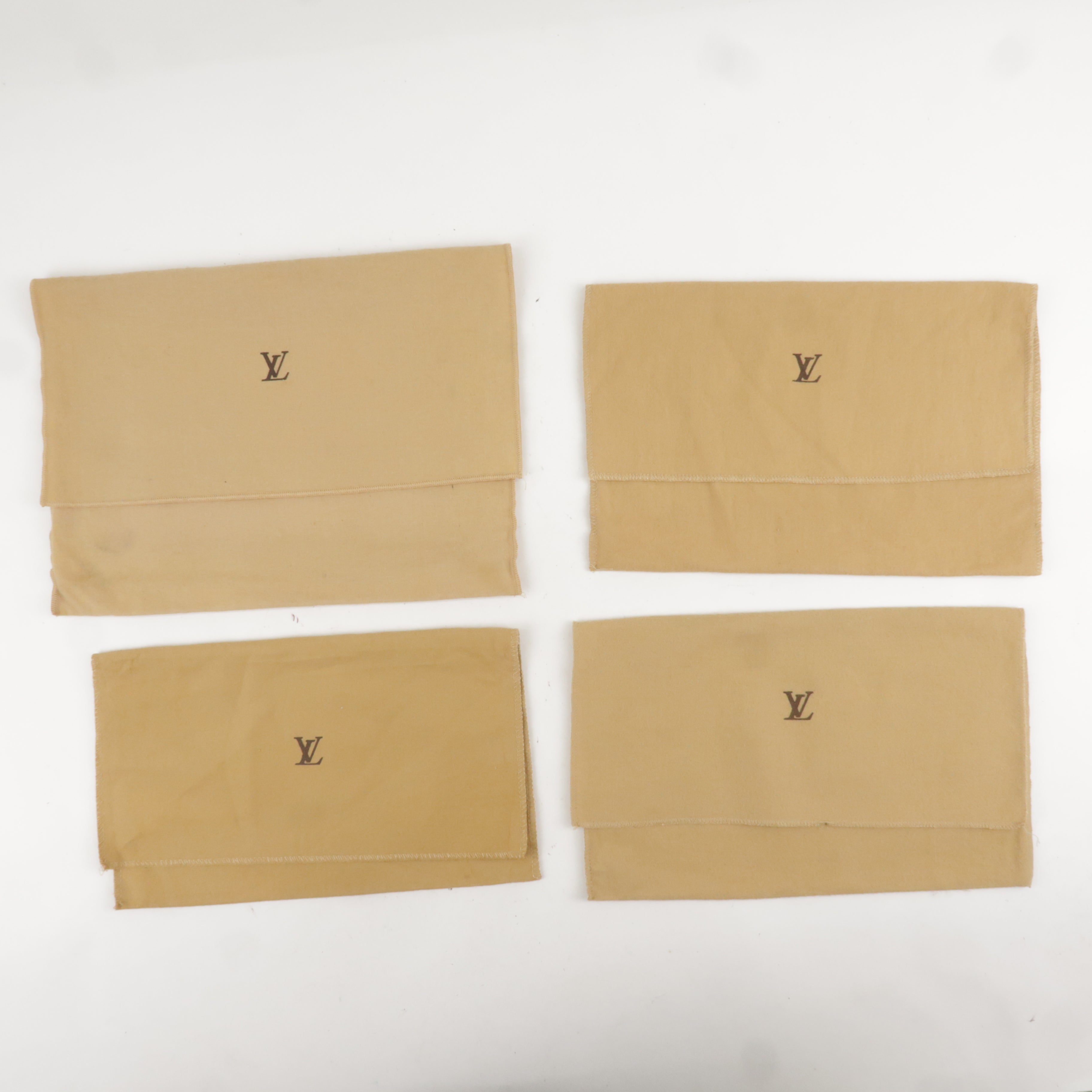 Louis Vuitton Set of 10 Dust Bag Flap Style Beige Brown