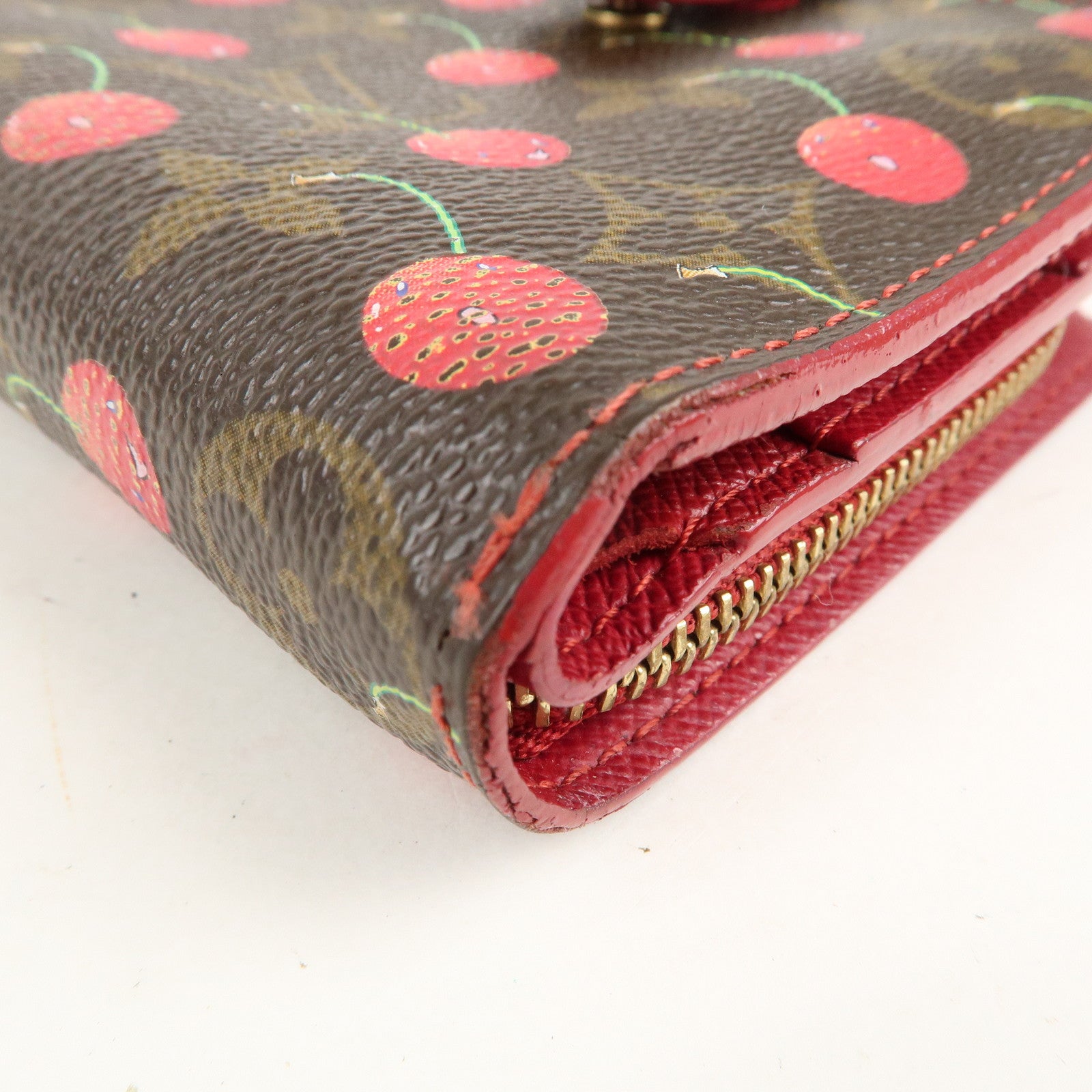 Louis-Vuitton Monogram Cherry Compact Zip Bi-fold Wallet
