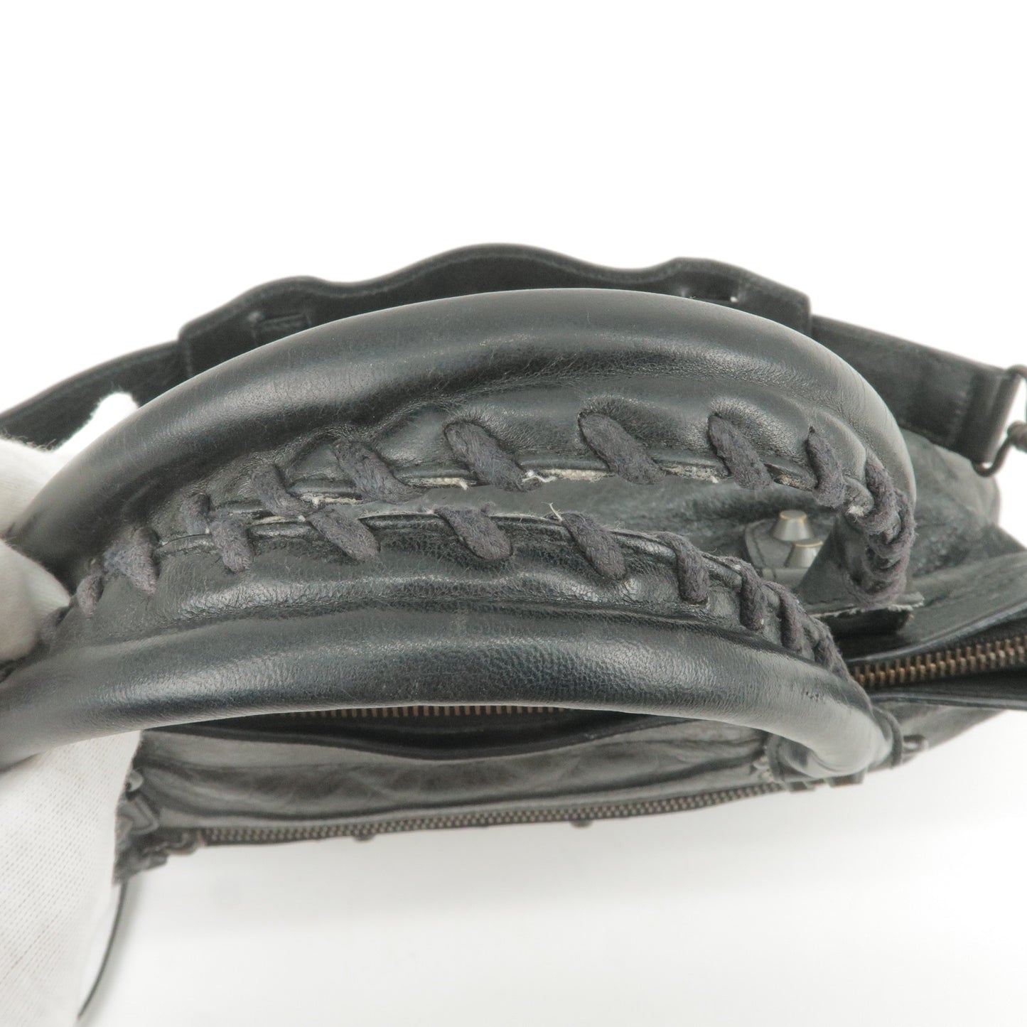 BALENCIAGA The First Leather 2Way Bag Hand Bag Black 103208