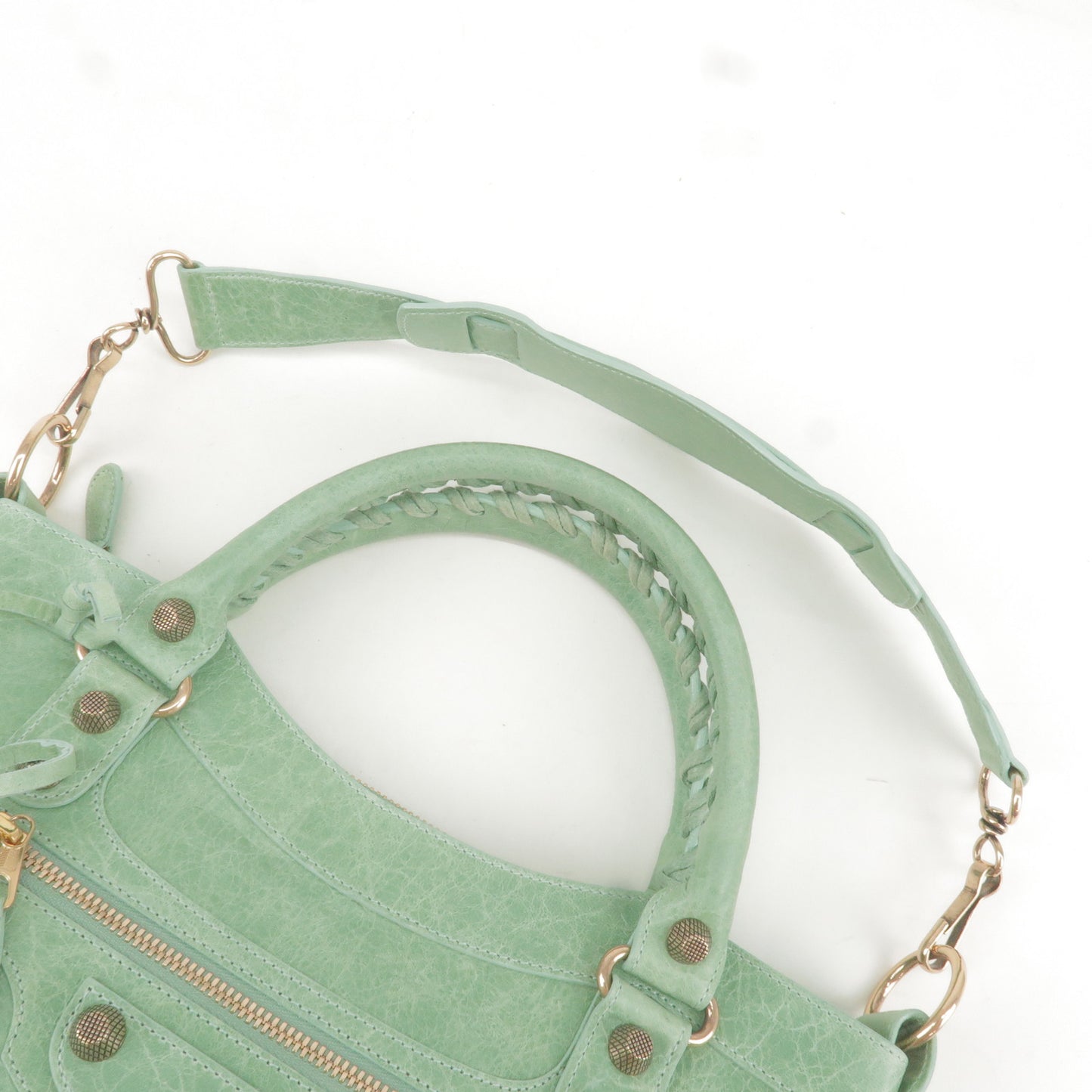 BALENCIAGA The Giant First Leather 2Way Bag Green 240577