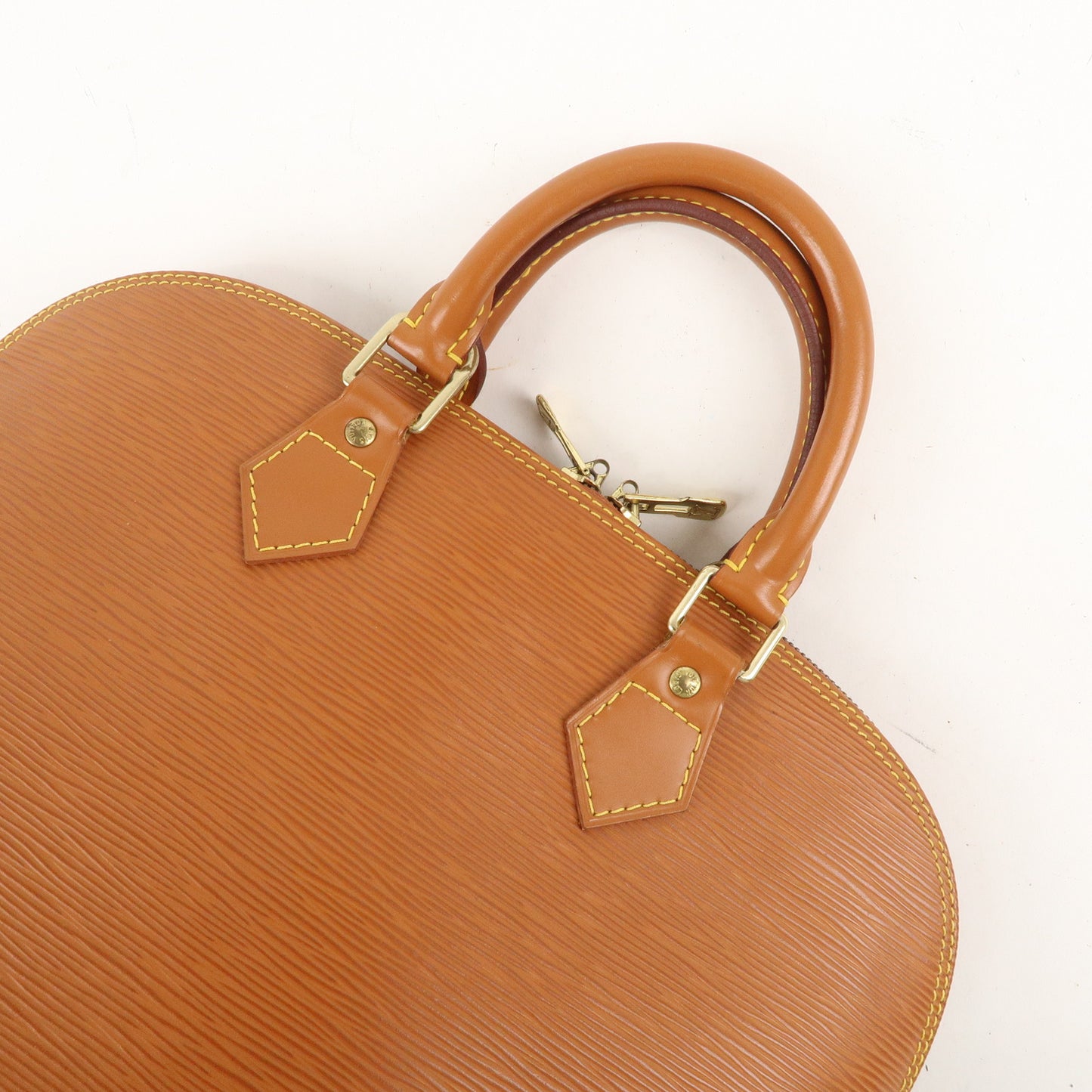 Louis Vuitton Epi Leather Alma Hand Bag Zipang Gold M52148