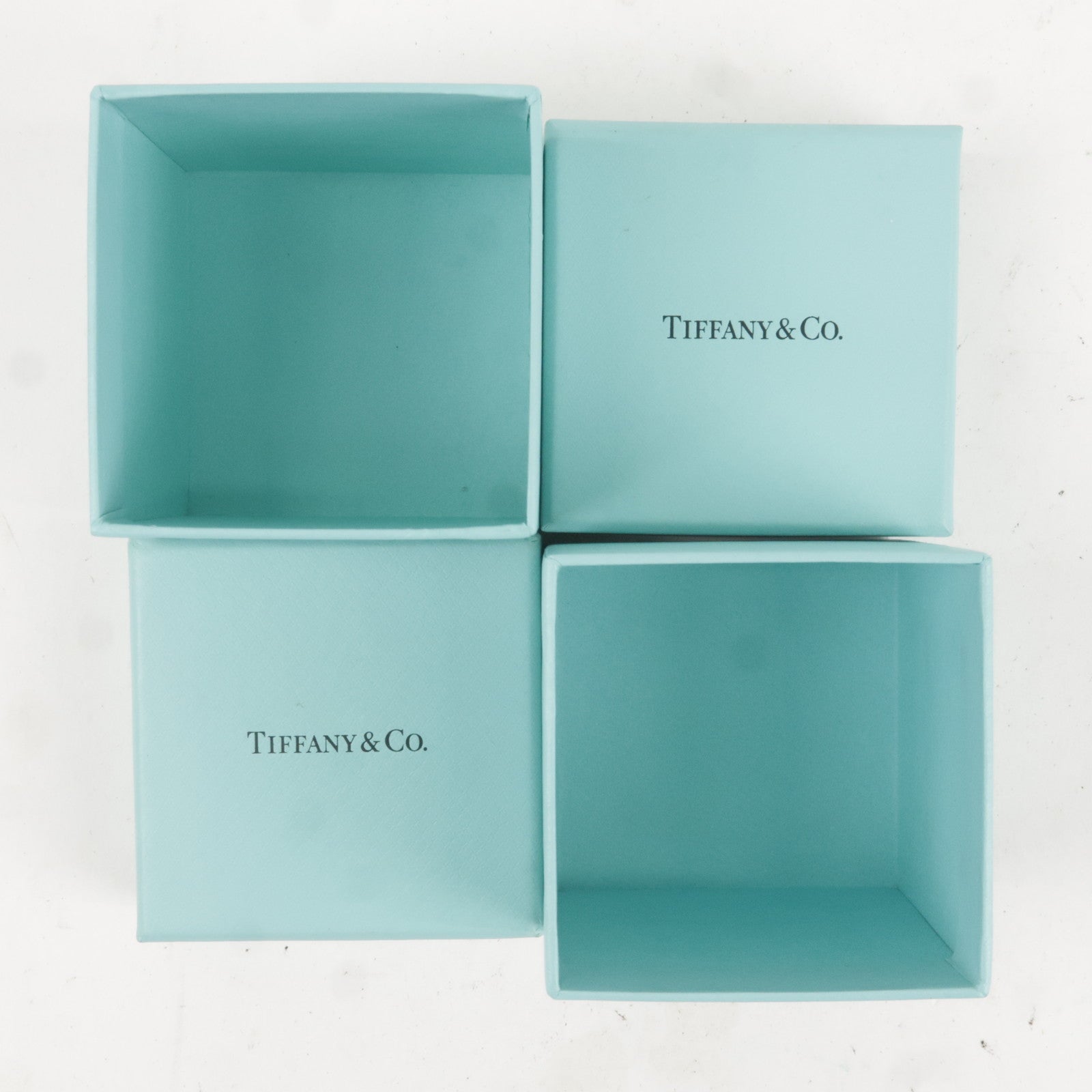 Tiffany&Co. Set of 4 Pair Ring Box Jewelry Box Tiffany Blue