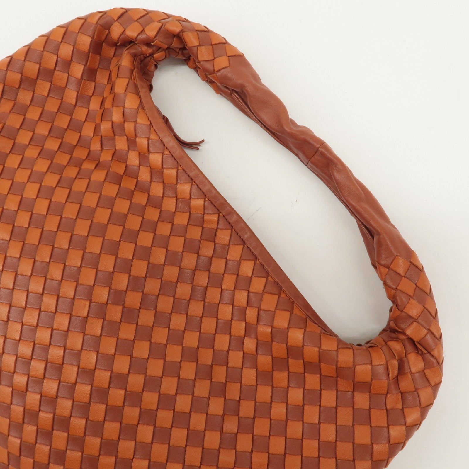 BOTTEGA VENETA Intrecciato Hobo Leather Shoulder Bag Brown 115653Used F/S