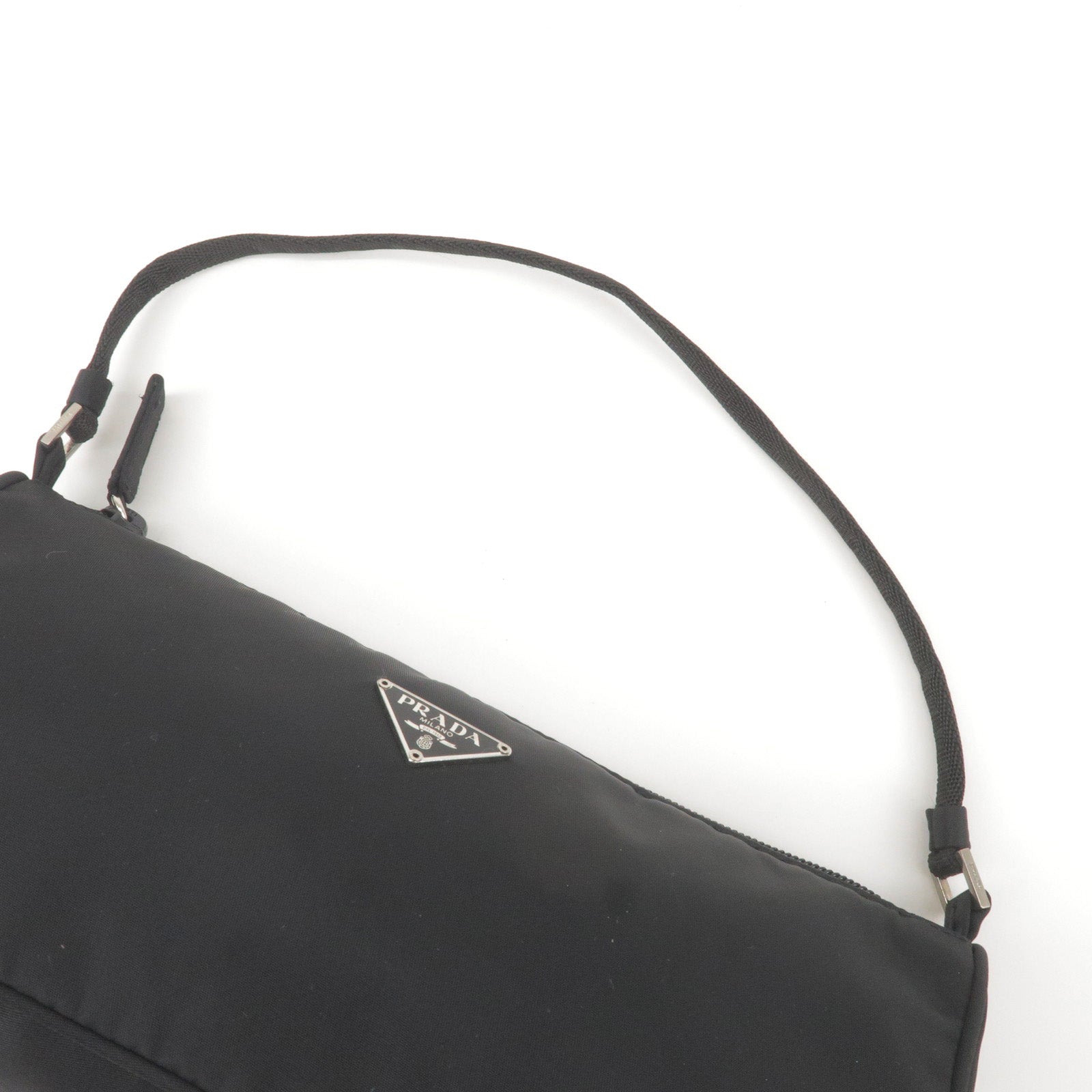 PRADA Tessuto Nylon Pochette Bag Black 796967