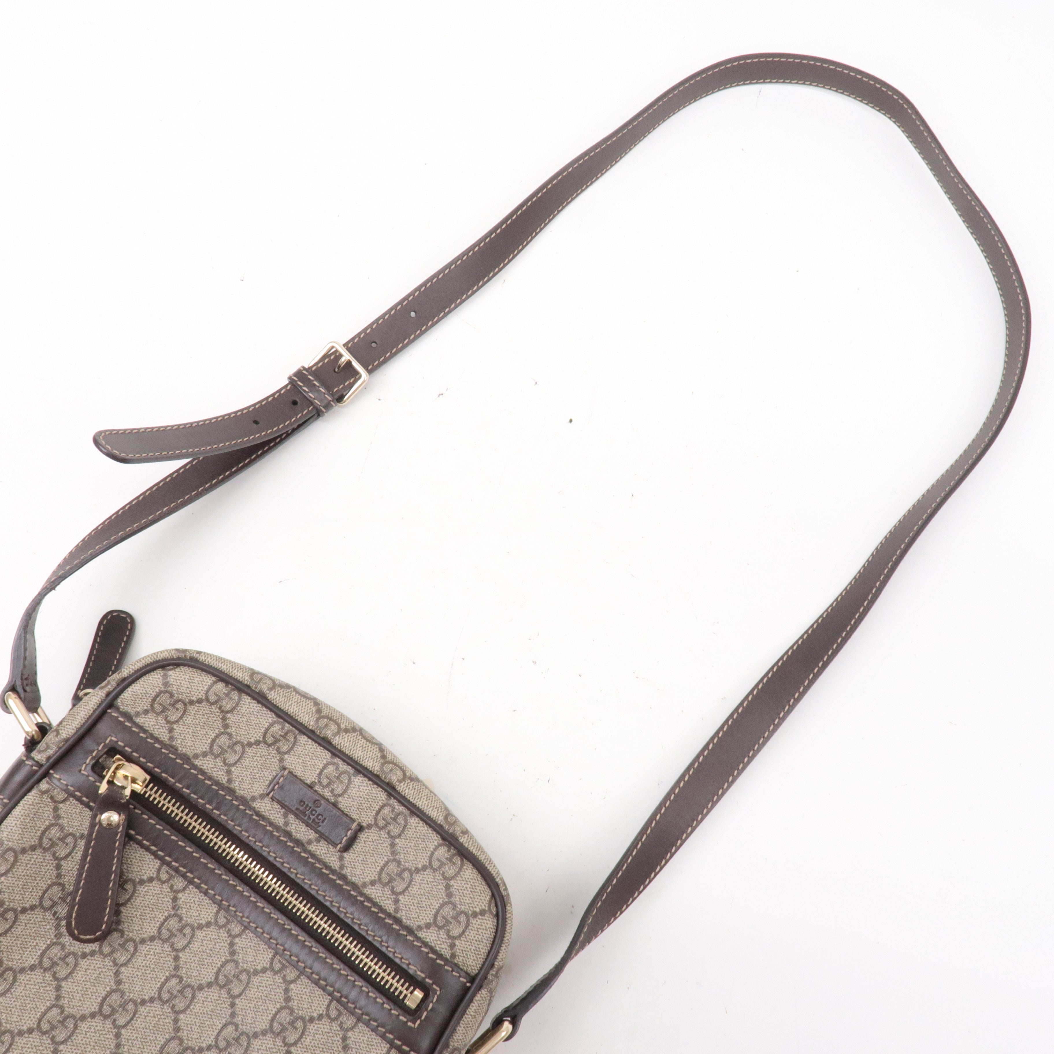 GUCCI-GG-Supreme-Leather-Shoulder-Bag-Brown-Beige-233268 – dct