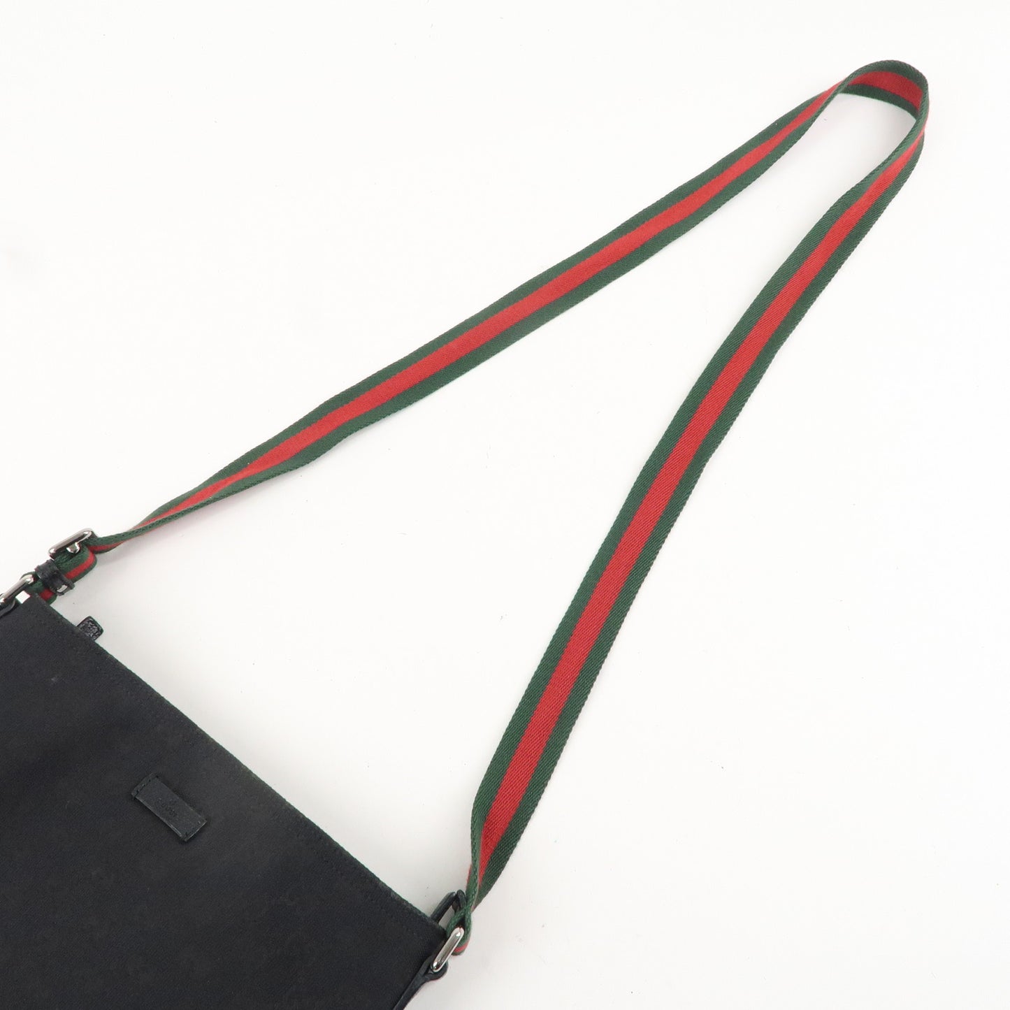 GUCCI Sherry GG Canvas Leather Shoulder Bag Black 189749