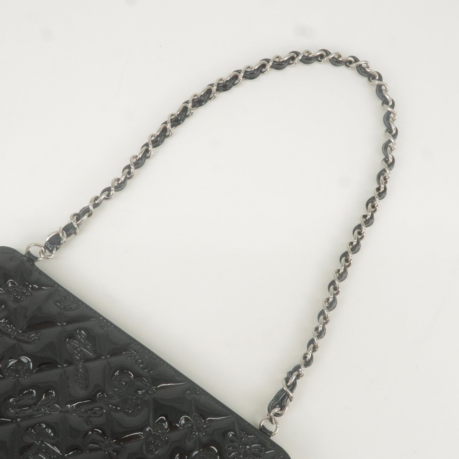 Silver Metal and Black Enamel CC Multi Charm Necklace, 2004