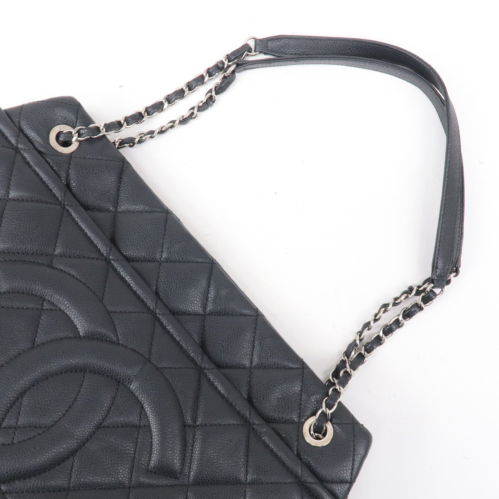 Chanel Black Quilted Caviar Timeless Soft Shopper Tote 