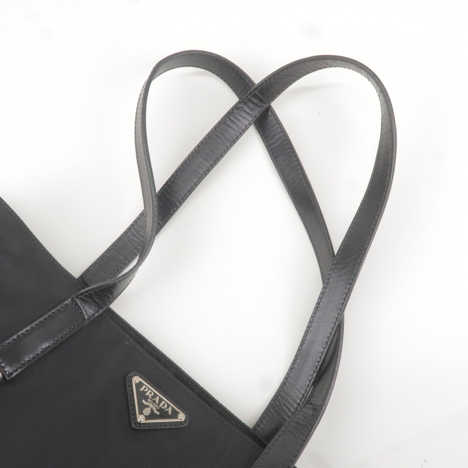 Prada Nylon Logo Metal Handle Bag - ShopperBoard