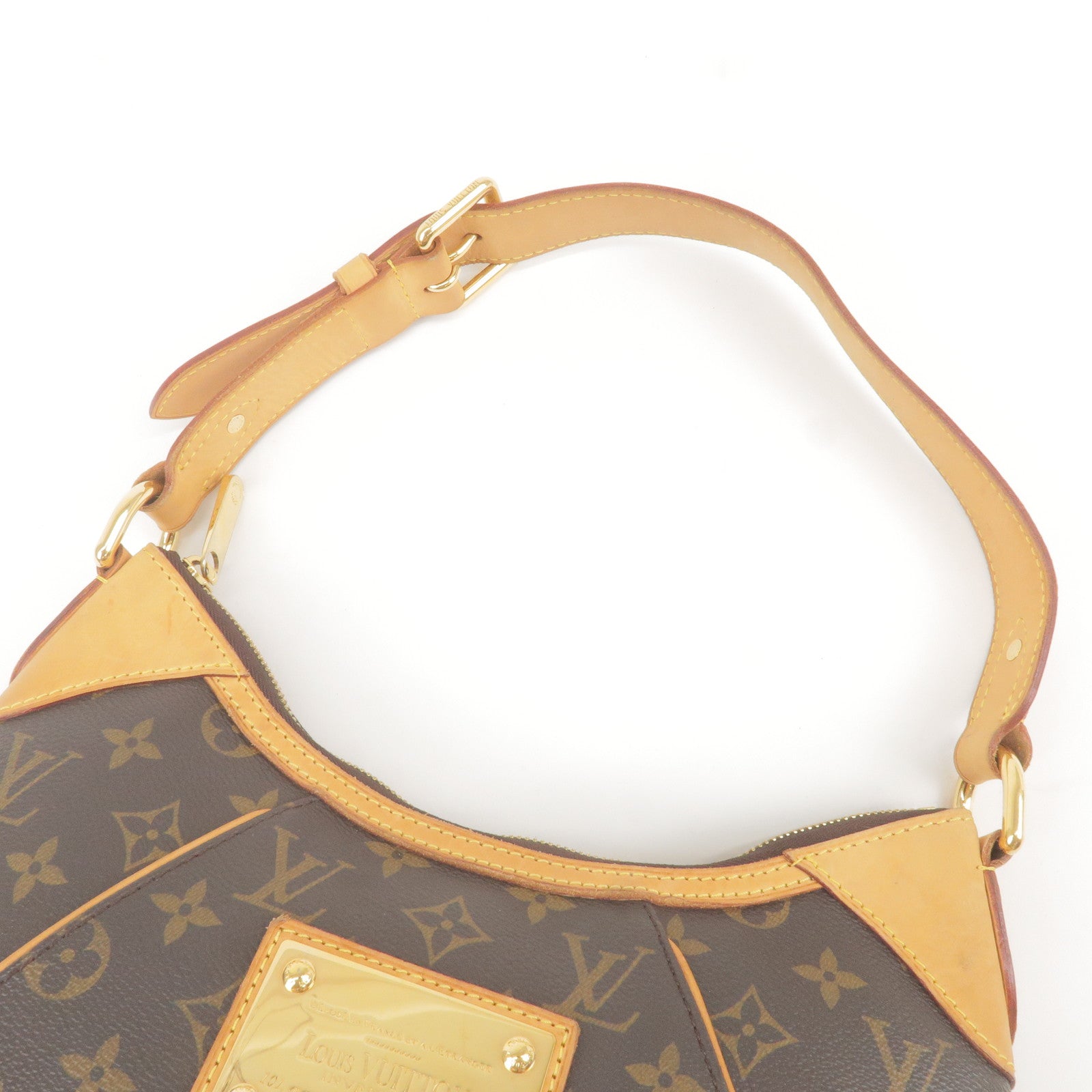 Pre-owned Louis Vuitton Lussac Leather Tote In Yellow