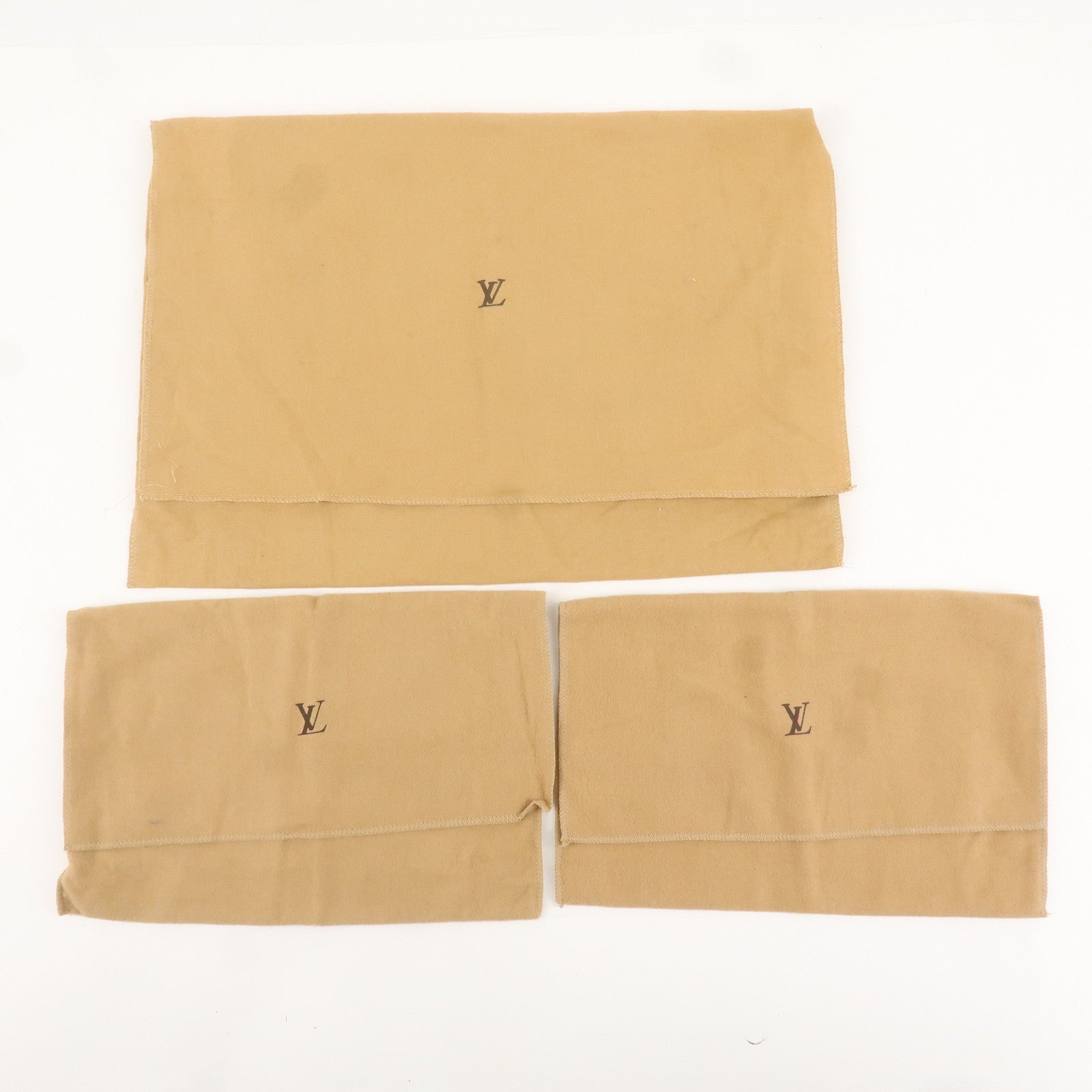 Louis Vuitton Set of 10 Dust Bag Flap Style Beige Brown