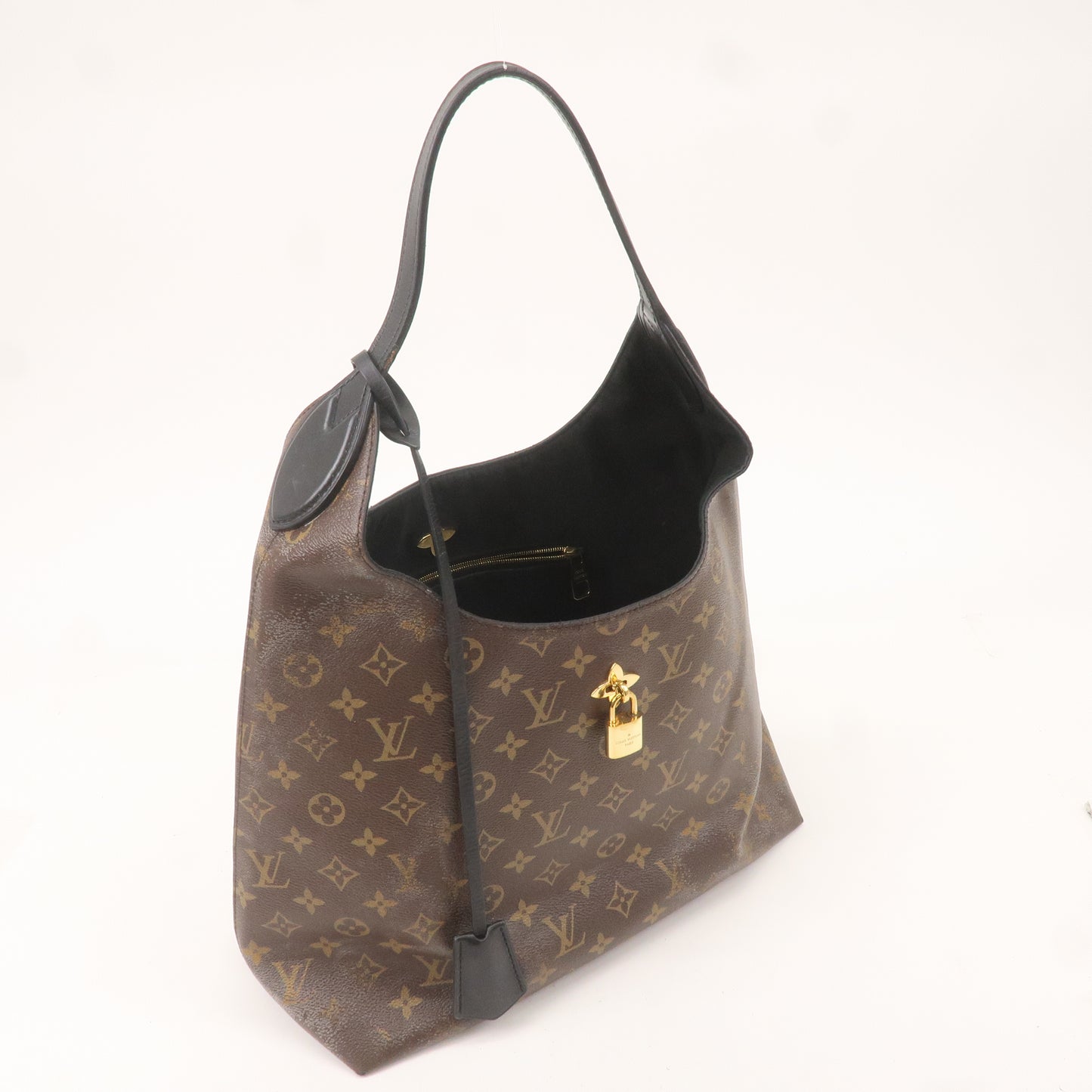 Louis Vuitton Monogram Flower Hobo Shoulder Bag Brown M43545