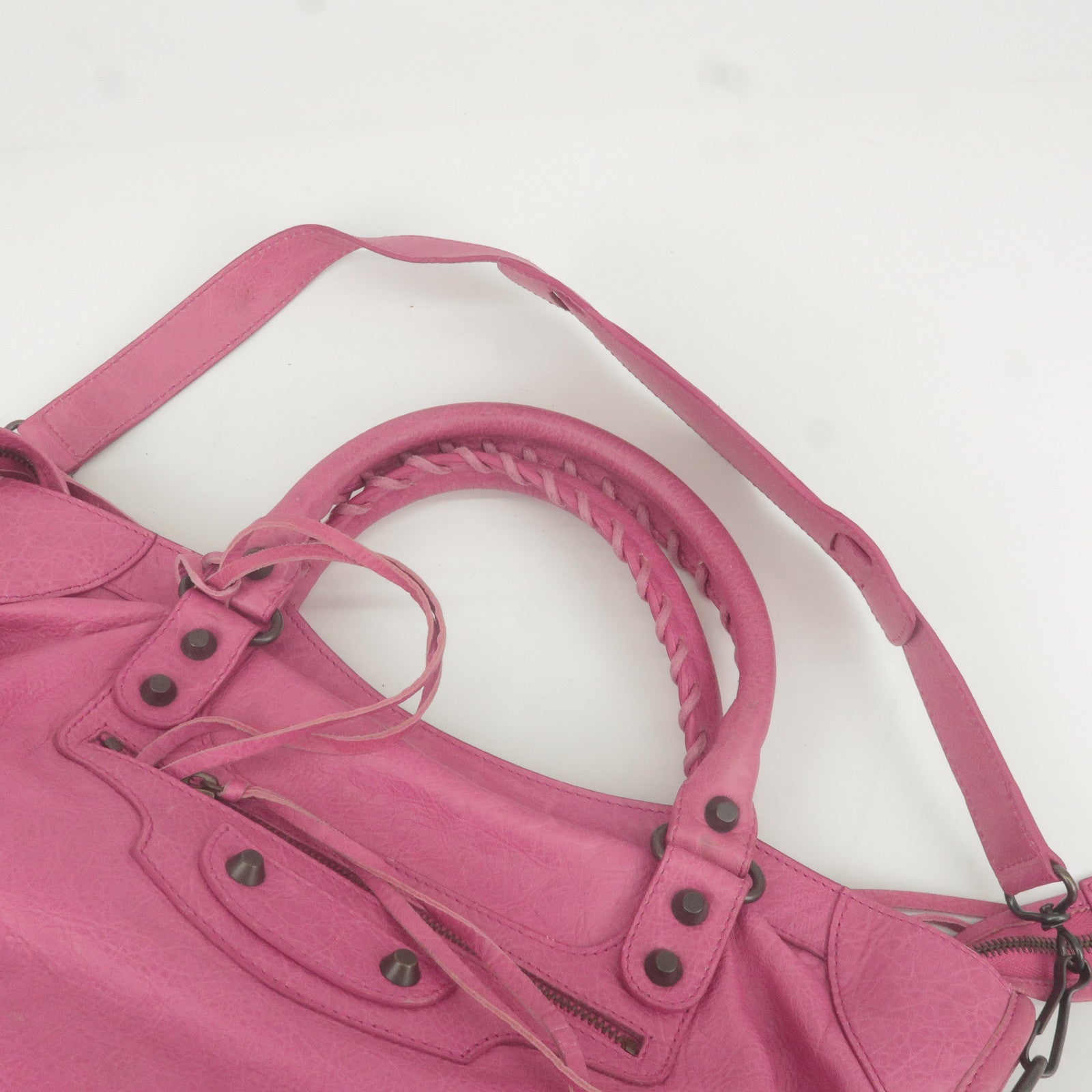 BALENCIAGA-Giant-City-Leather-2Way-Hand-Bag-Pink-115748 – dct