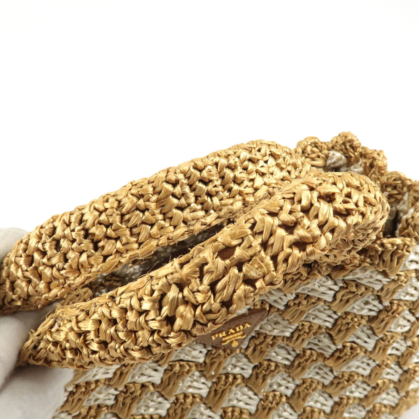 PRADA-Logo-Raffia-Crochet-Tote-Bag-Hand-Bag-Beige-Ivory-BN2303 –  dct-ep_vintage luxury Store