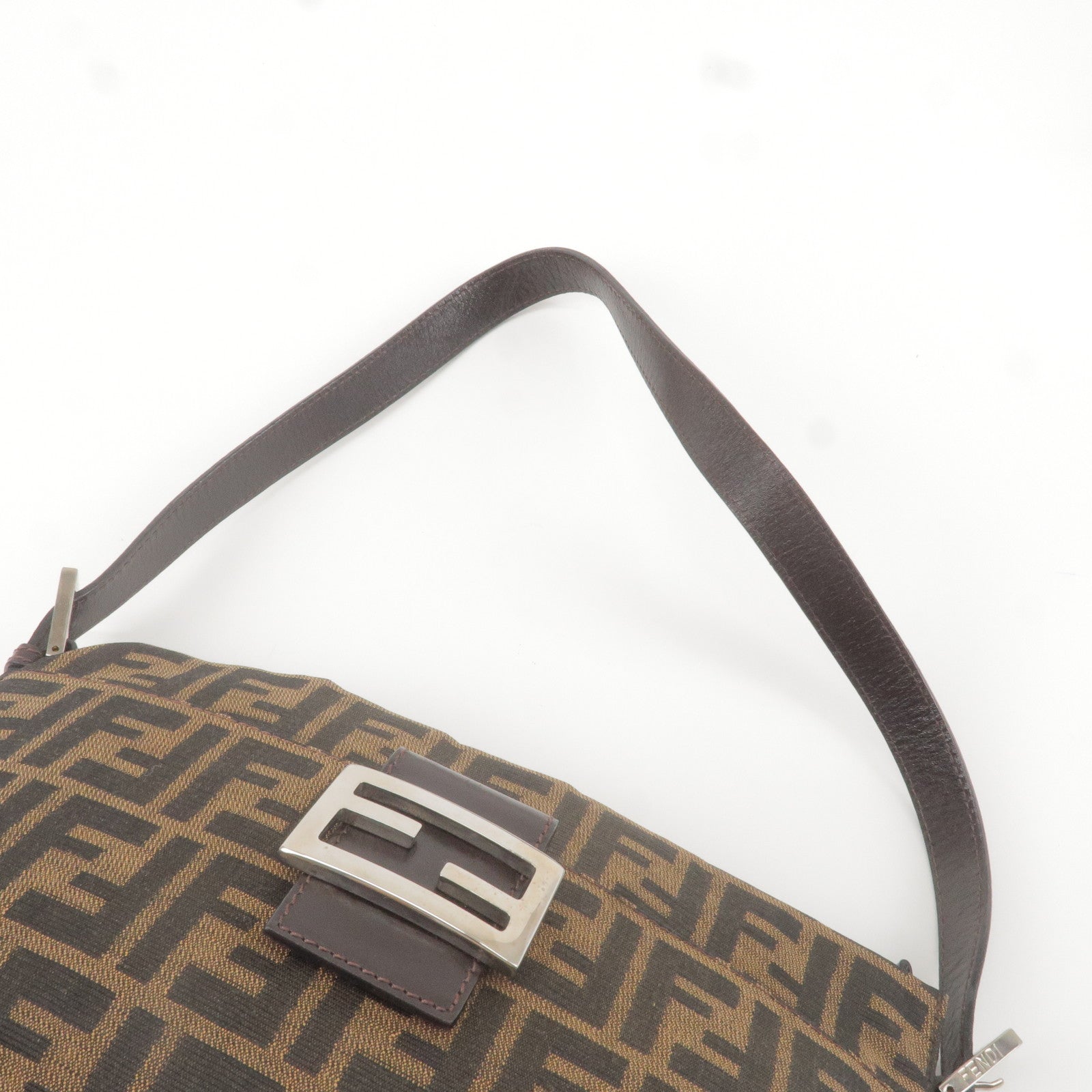 FENDI Spy Nappa Leather Satchel Bag Brown 8BR511